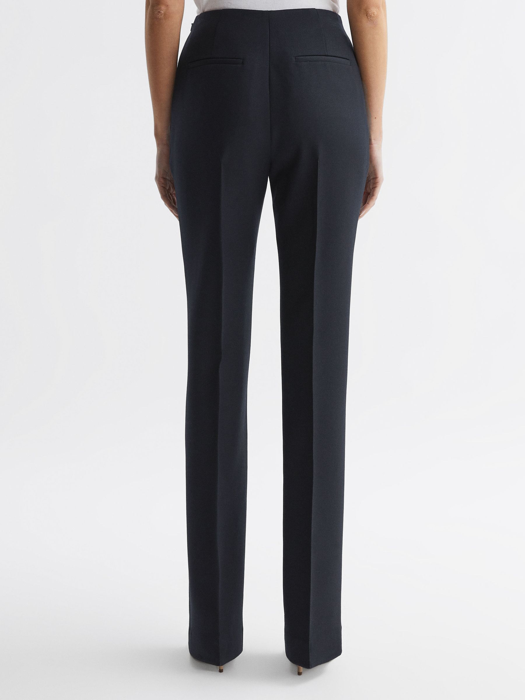 Wool Flared Suit Trousers in Navy - Image 5 of 5
