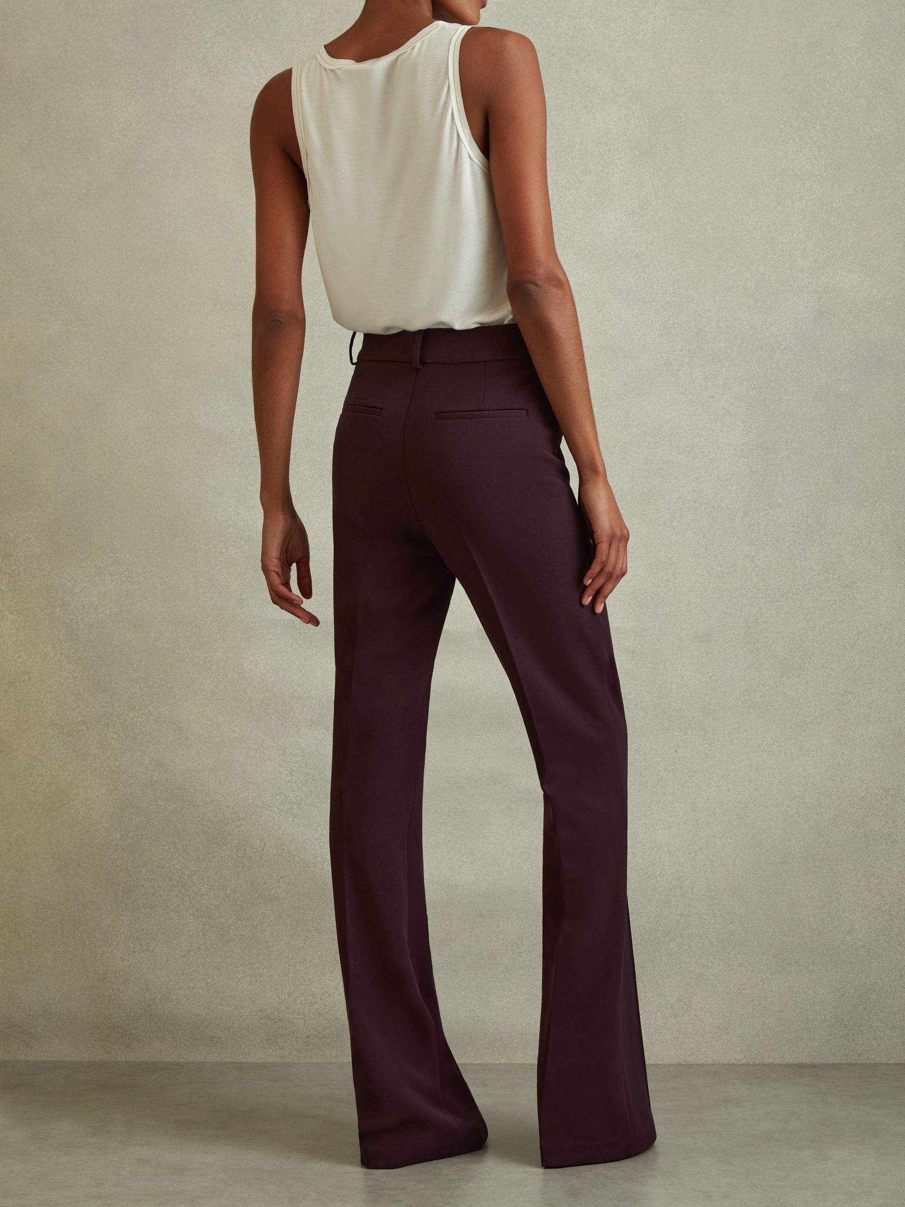 Flared Suit Trousers in Berry - Image 3 of 5