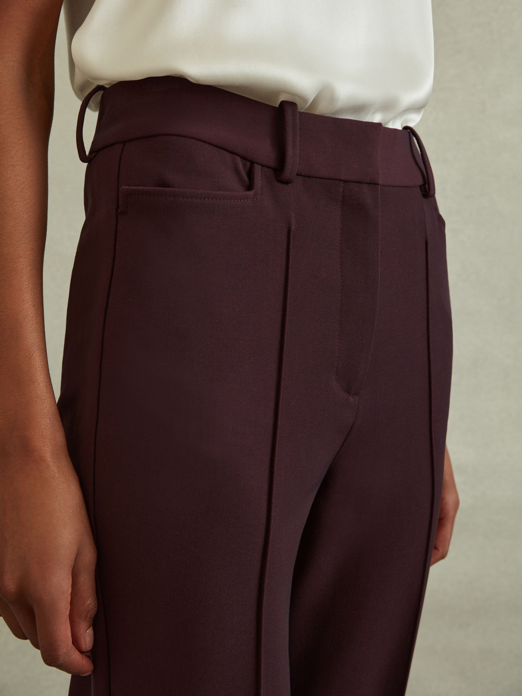 Flared Suit Trousers in Berry - Image 4 of 5