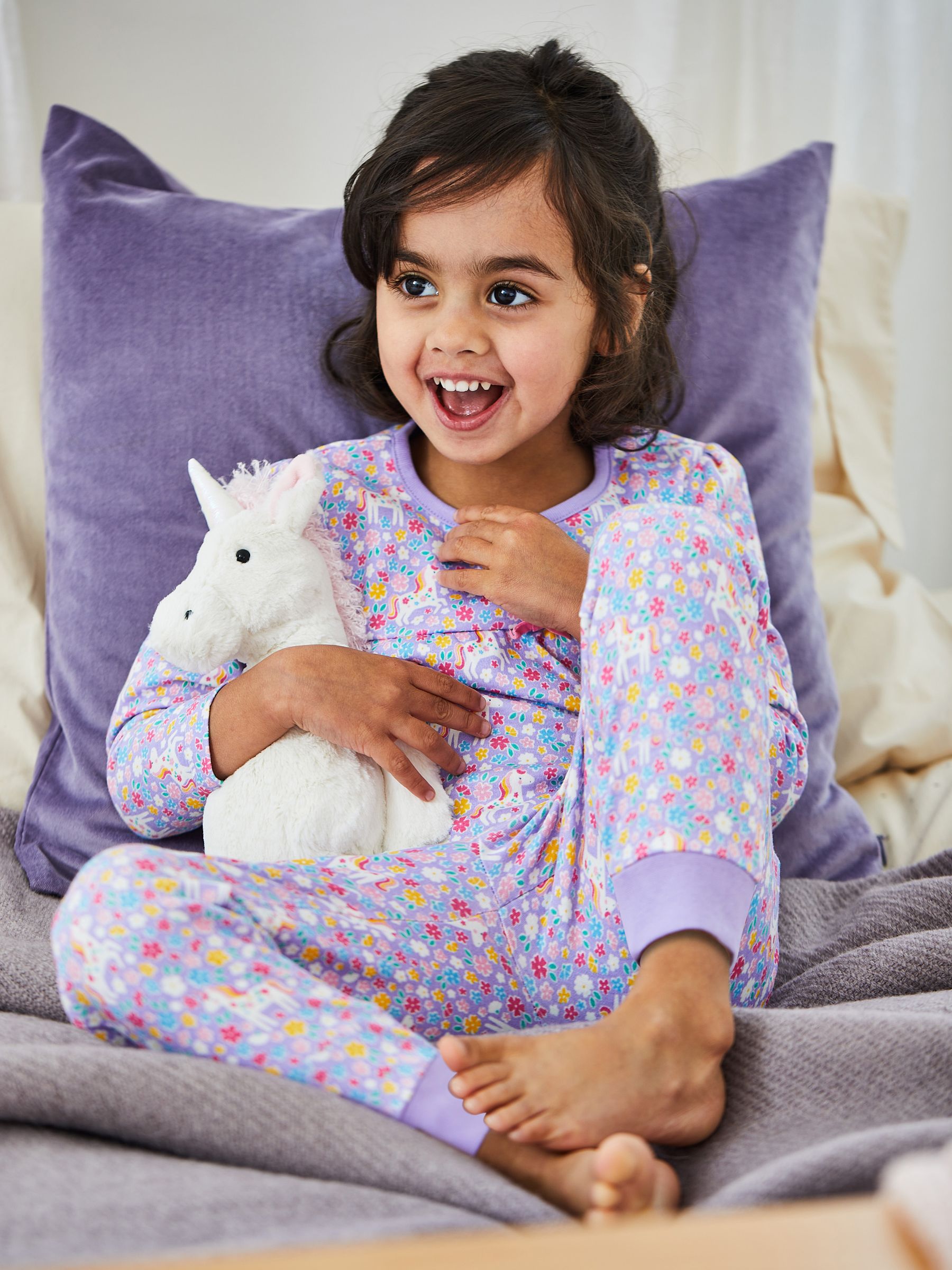 Lilac Girls' Unicorn Jersey Pyjamas - Image 2 of 9