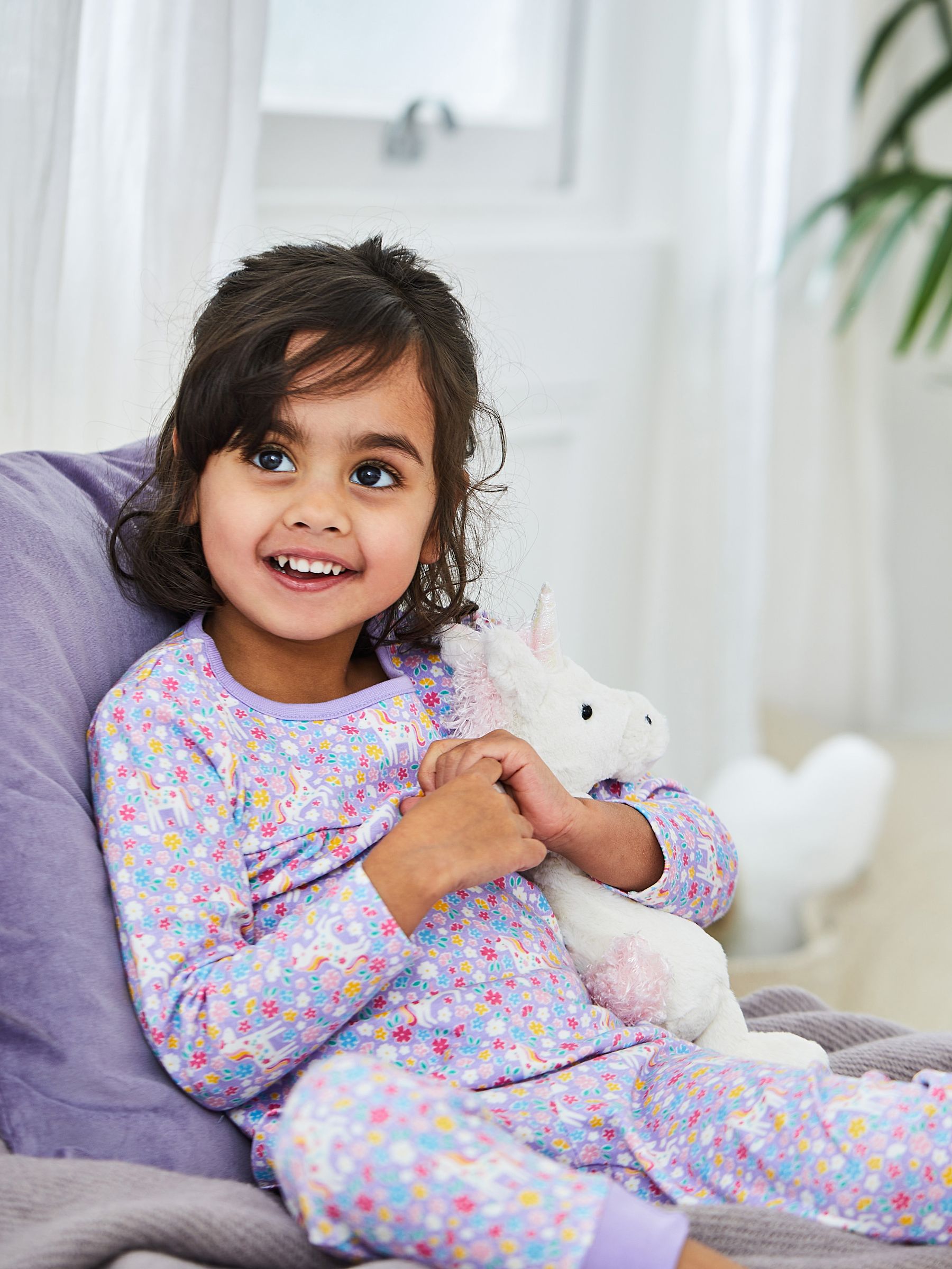 Lilac Girls' Unicorn Jersey Pyjamas - Image 3 of 9