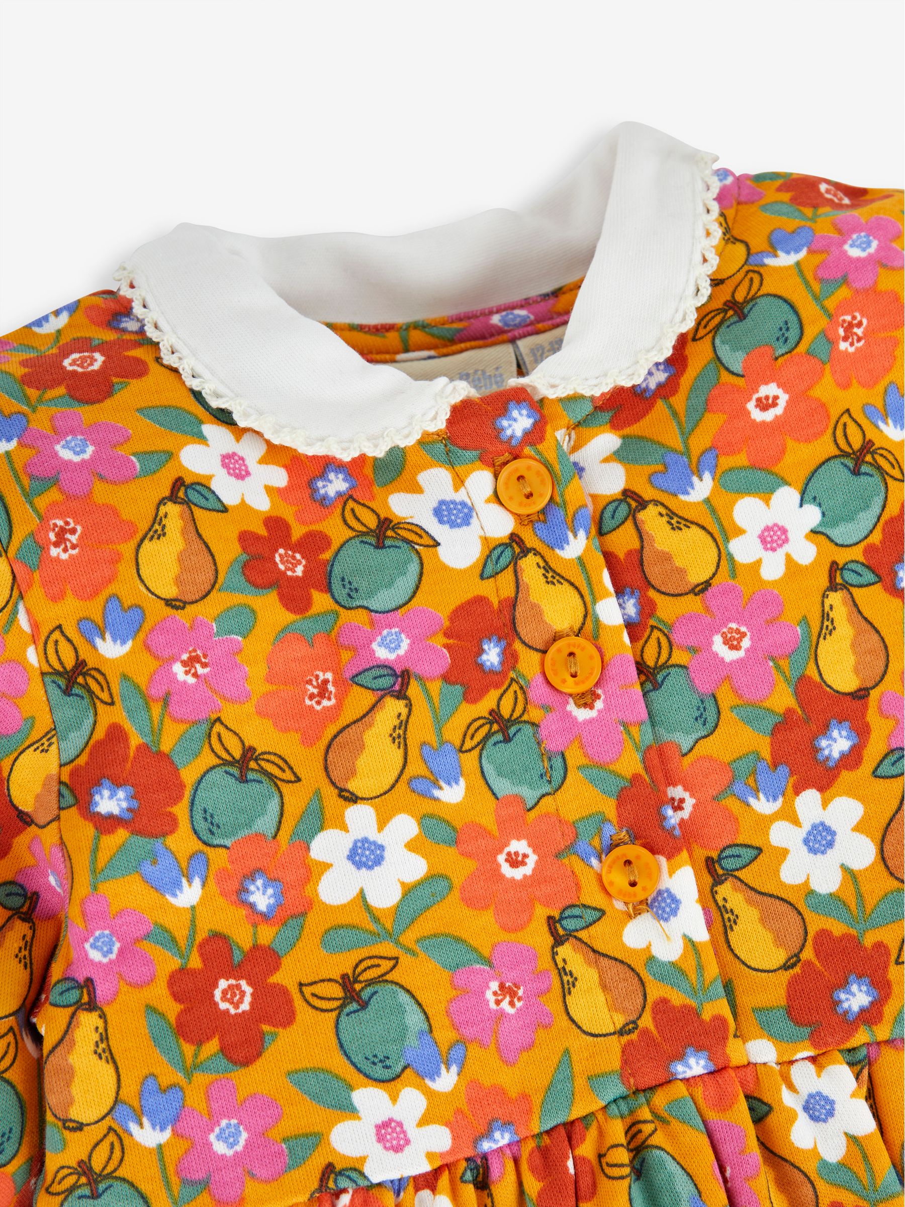 Mustard Yellow Floral Peter Pan Dress - Image 2 of 3