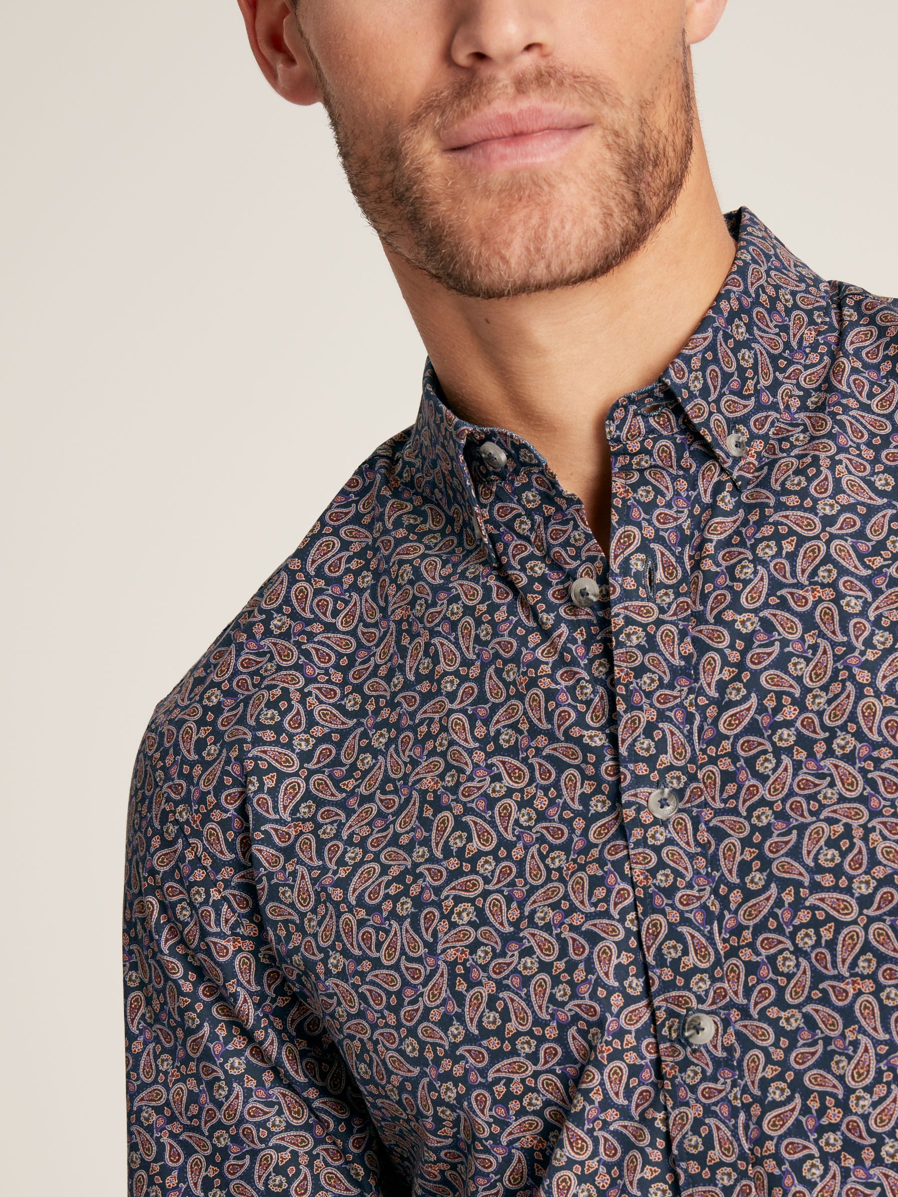 Invitation Navy Paisley Cotton Shirt - Image 6 of 7