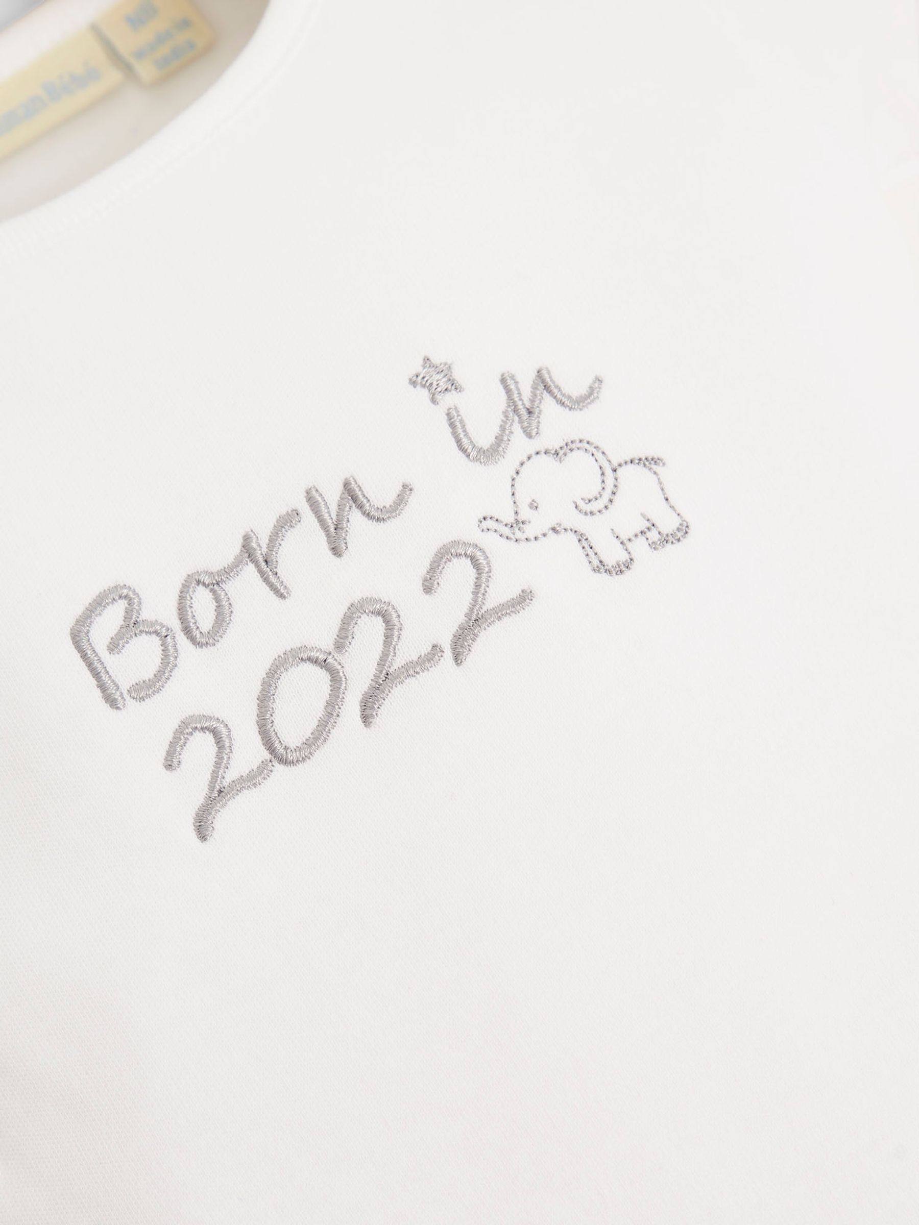 White Born in 2022 Embroidered Body - Image 2 of 2