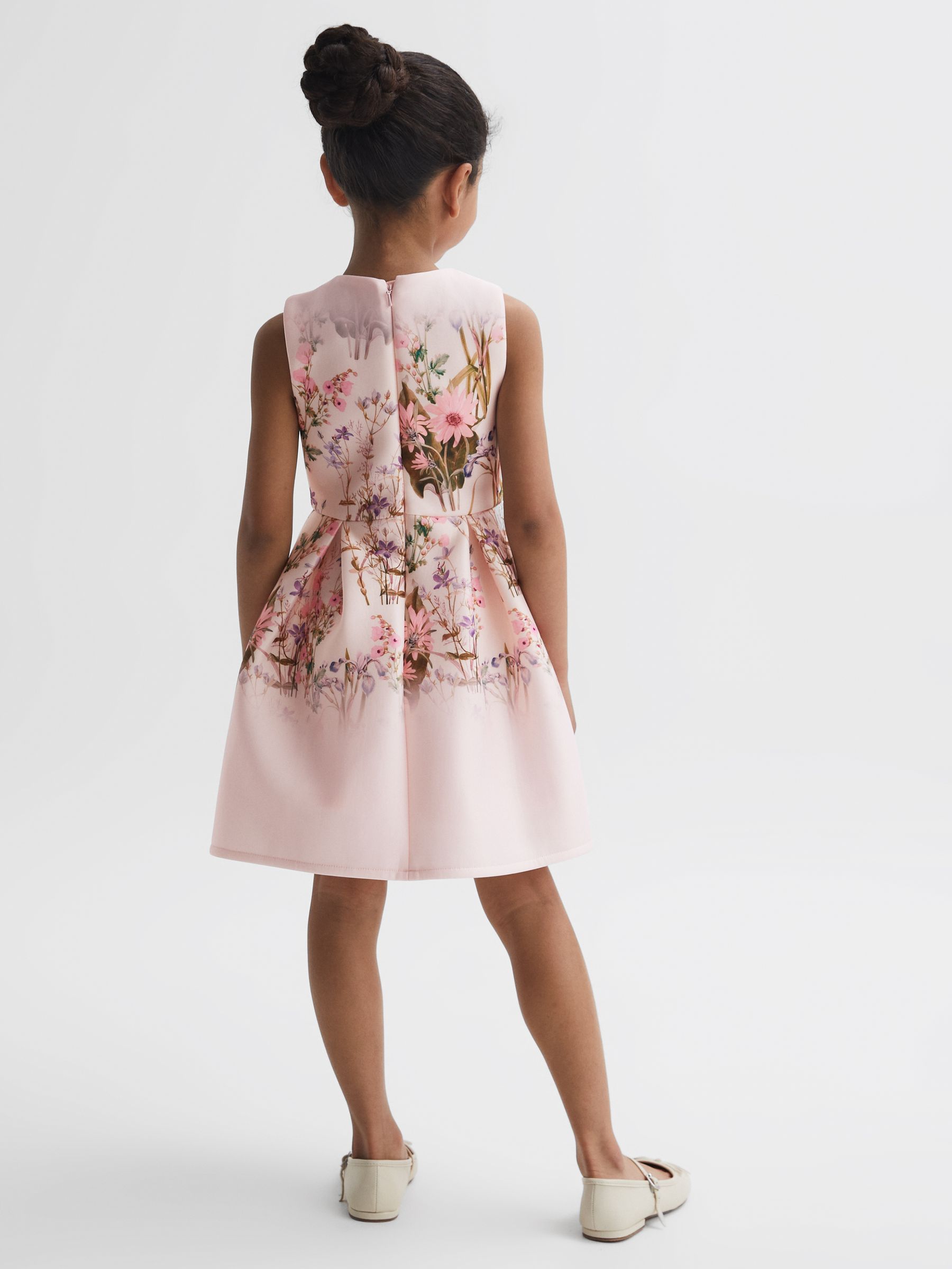 Senior Scuba Floral Printed Dress in Multi - Image 6 of 10
