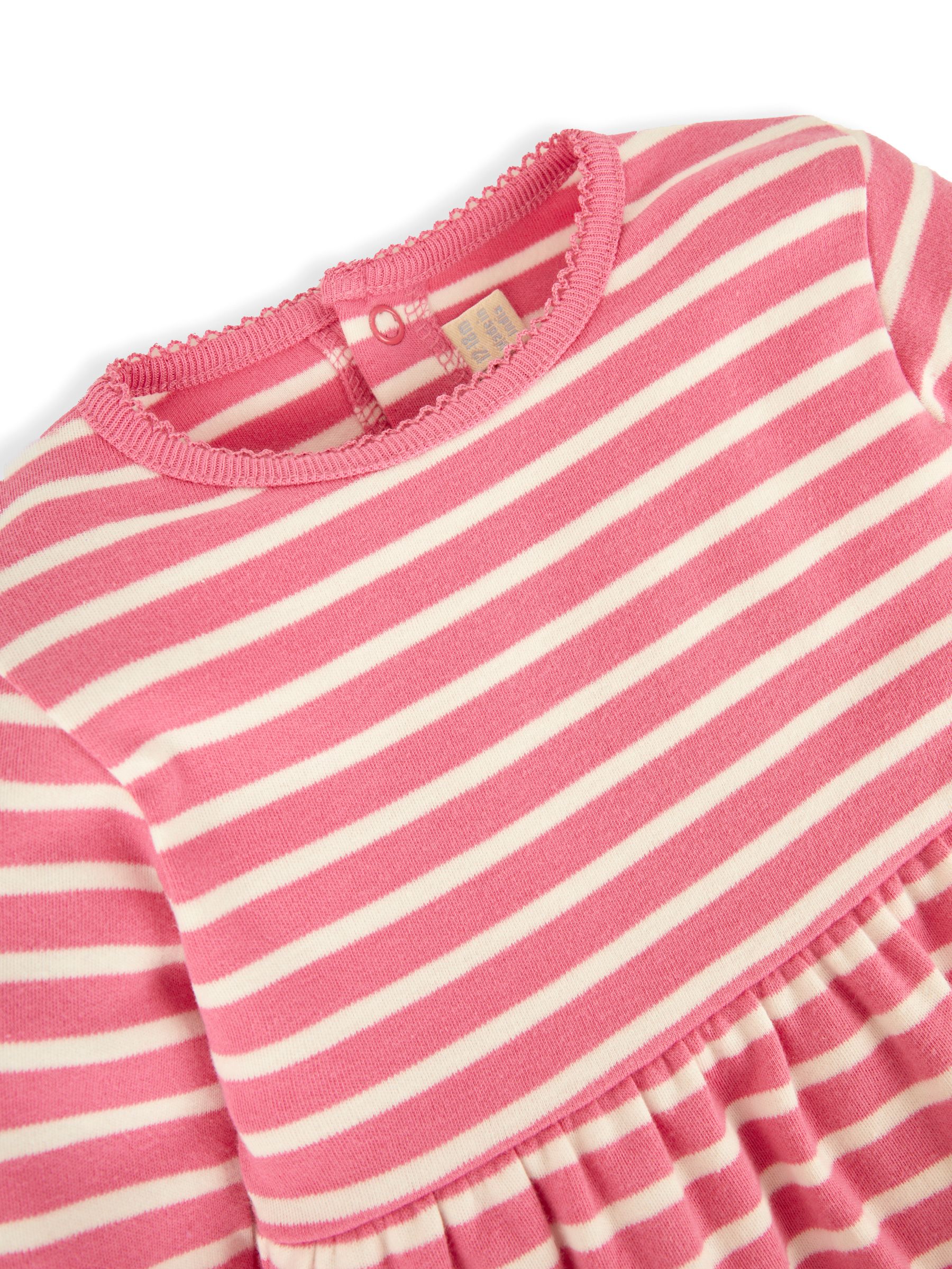 Fuchsia Pink Fox & Tractor Girls' Stripe Appliqué Dress