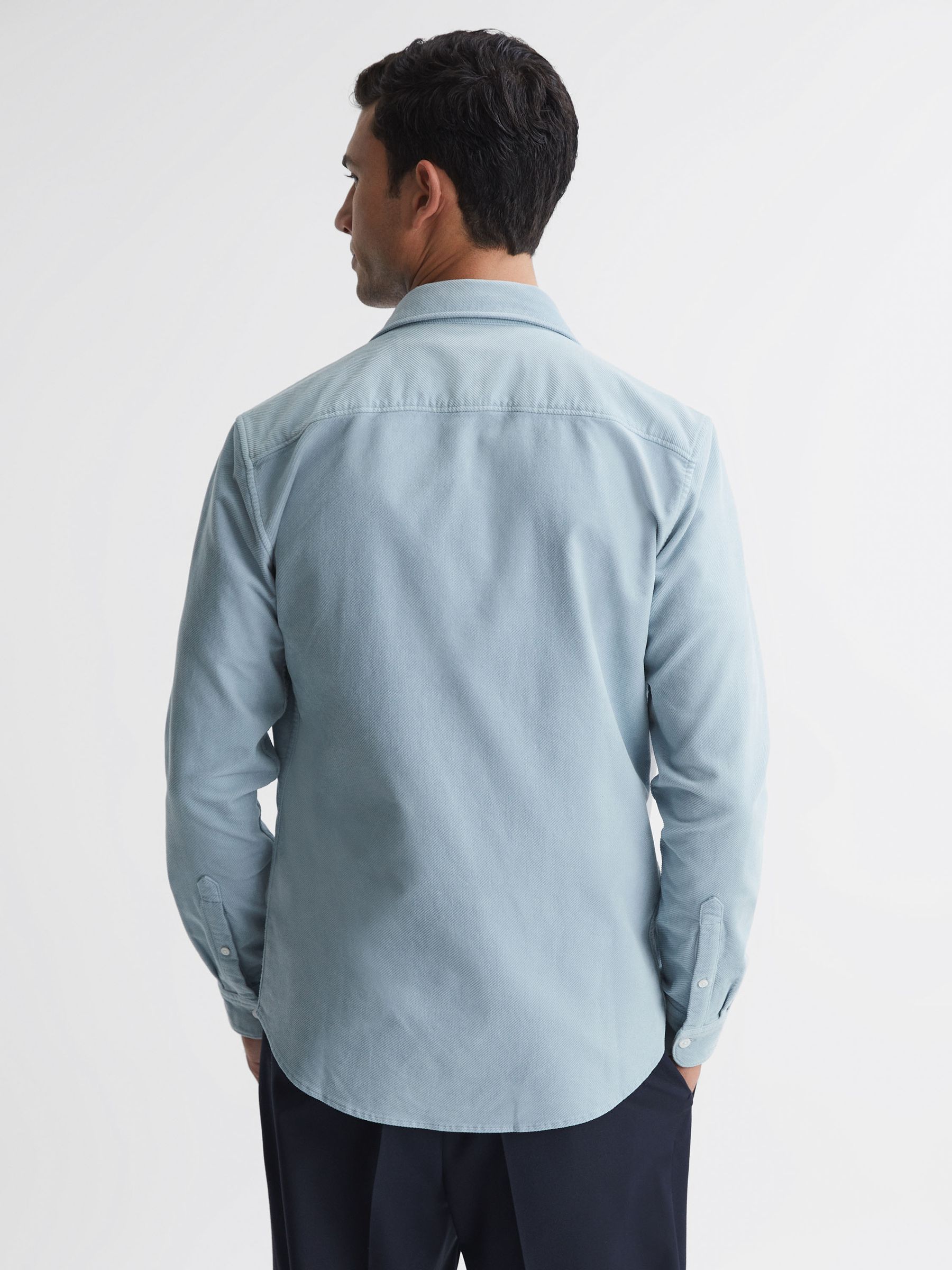 Corduroy Twin Pocket Overshirt in Soft Blue - Image 4 of 4