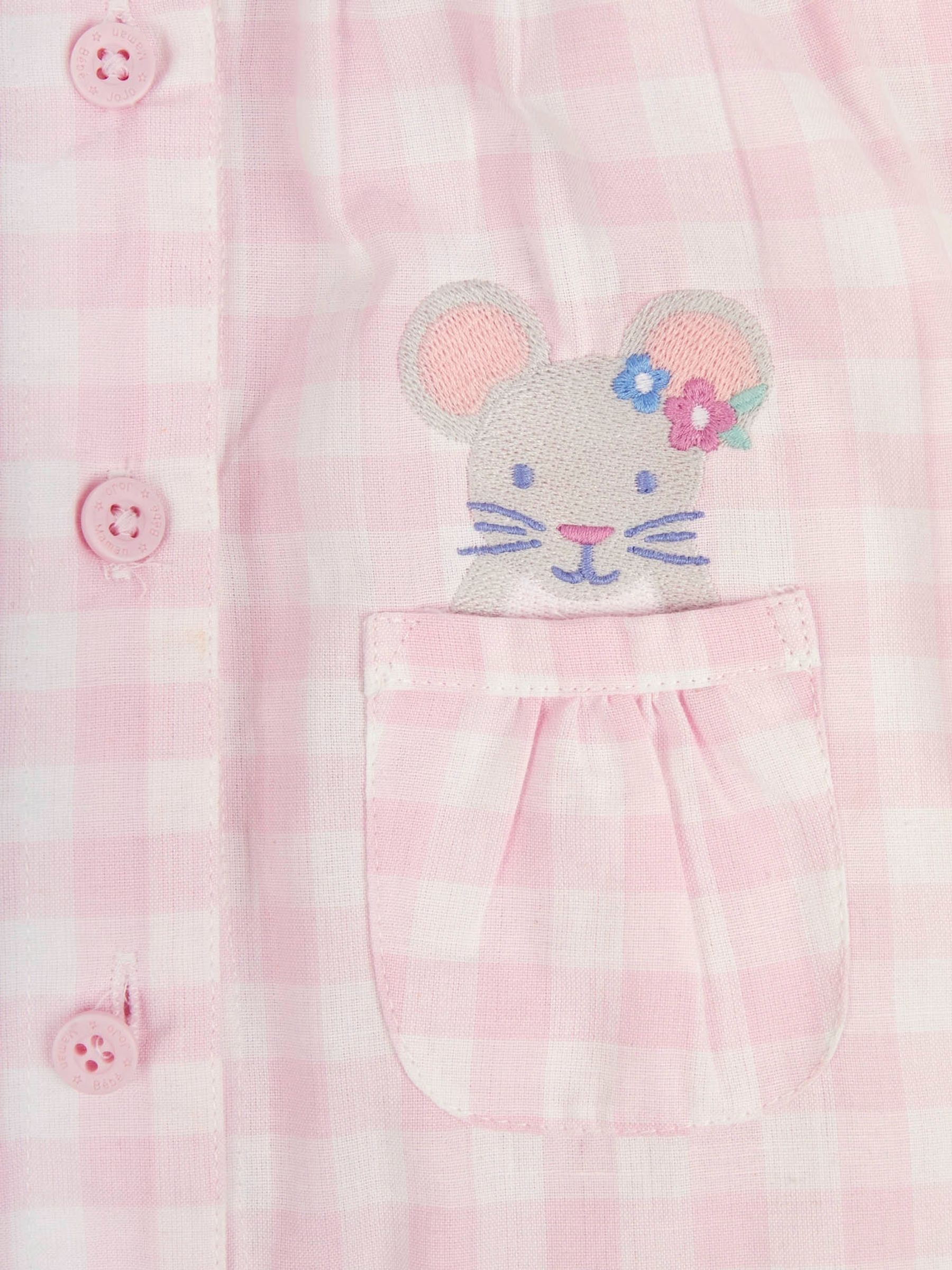 Pink Mouse Gingham All-In-One Pyjamas - Image 3 of 3