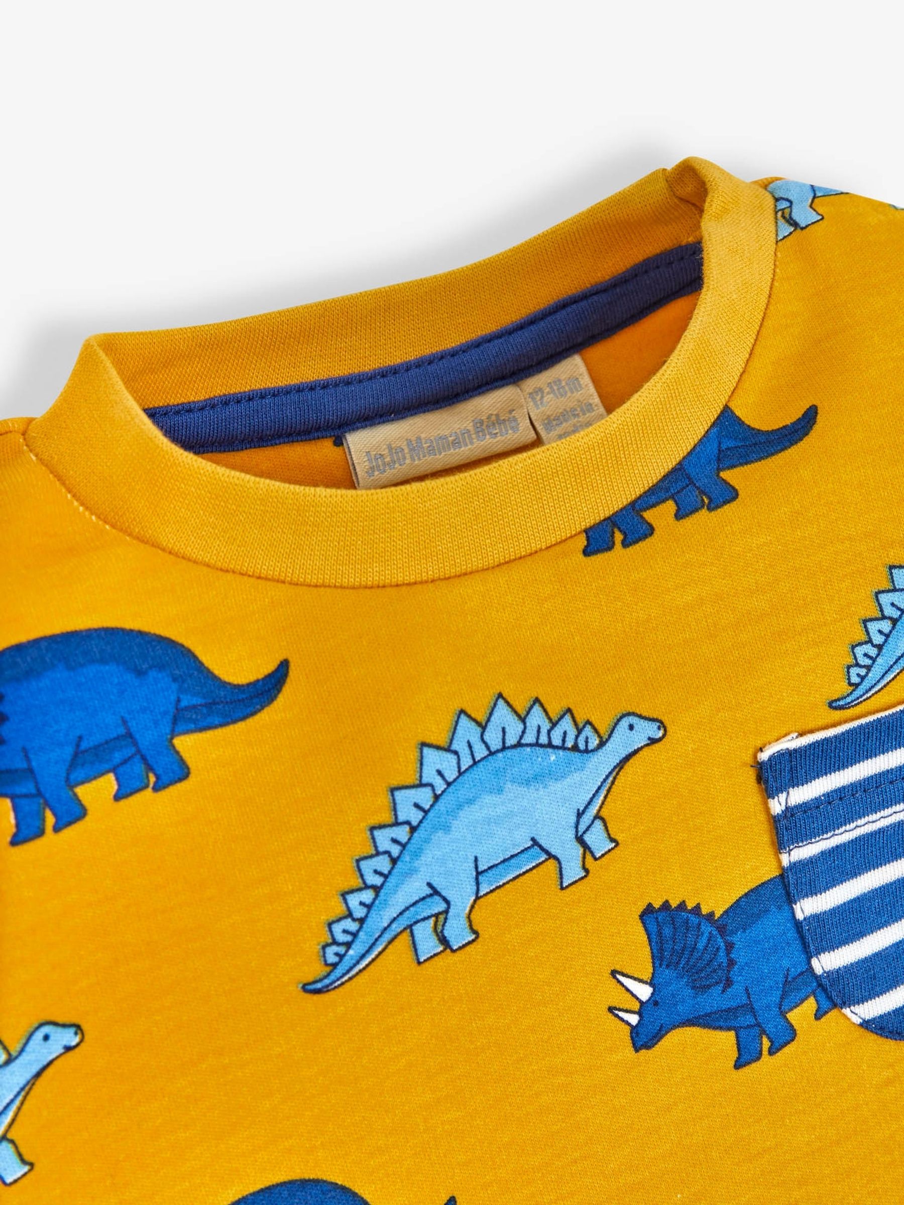 Mustard Dino Print Pocket T-Shirt - Image 2 of 2