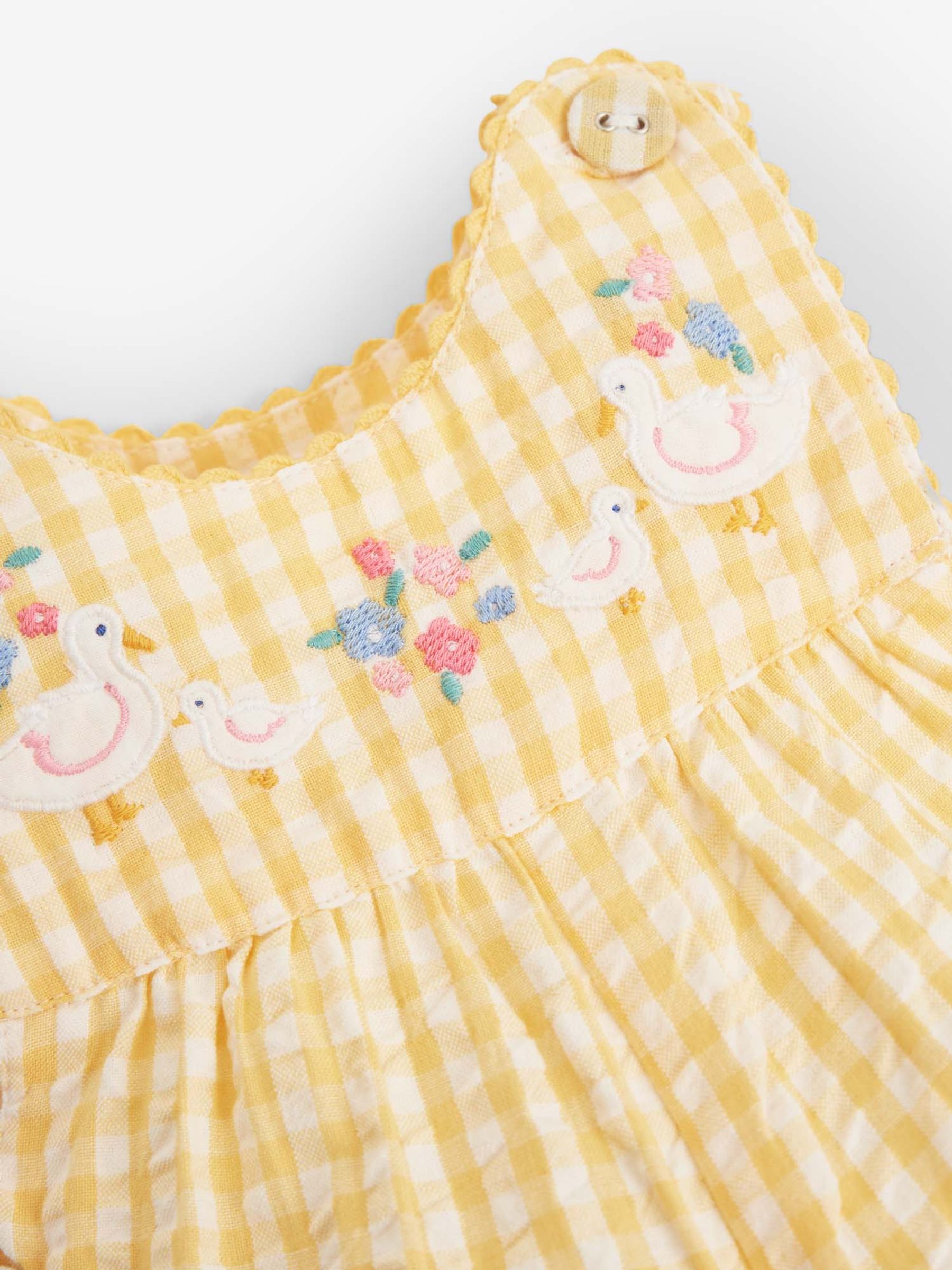 Yellow Gingham Duck Appliqué Baby Dungarees - Image 4 of 4