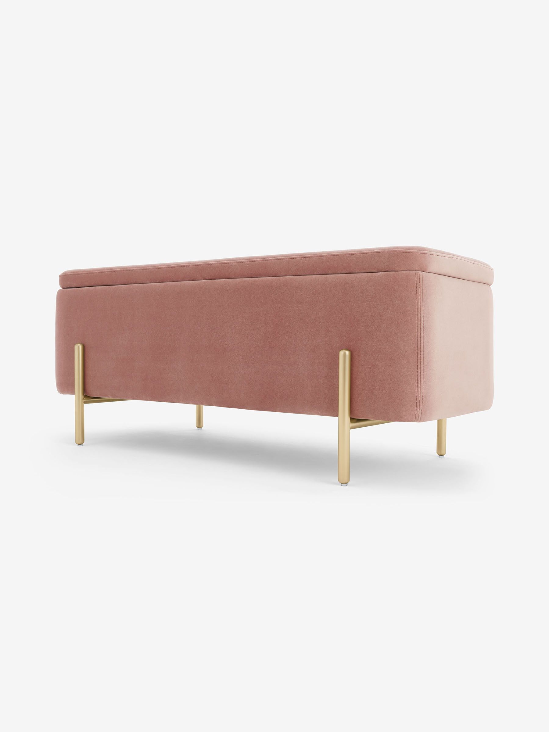 Asare Storage Ottoman Bench in Blush Pink - Image 2 of 4