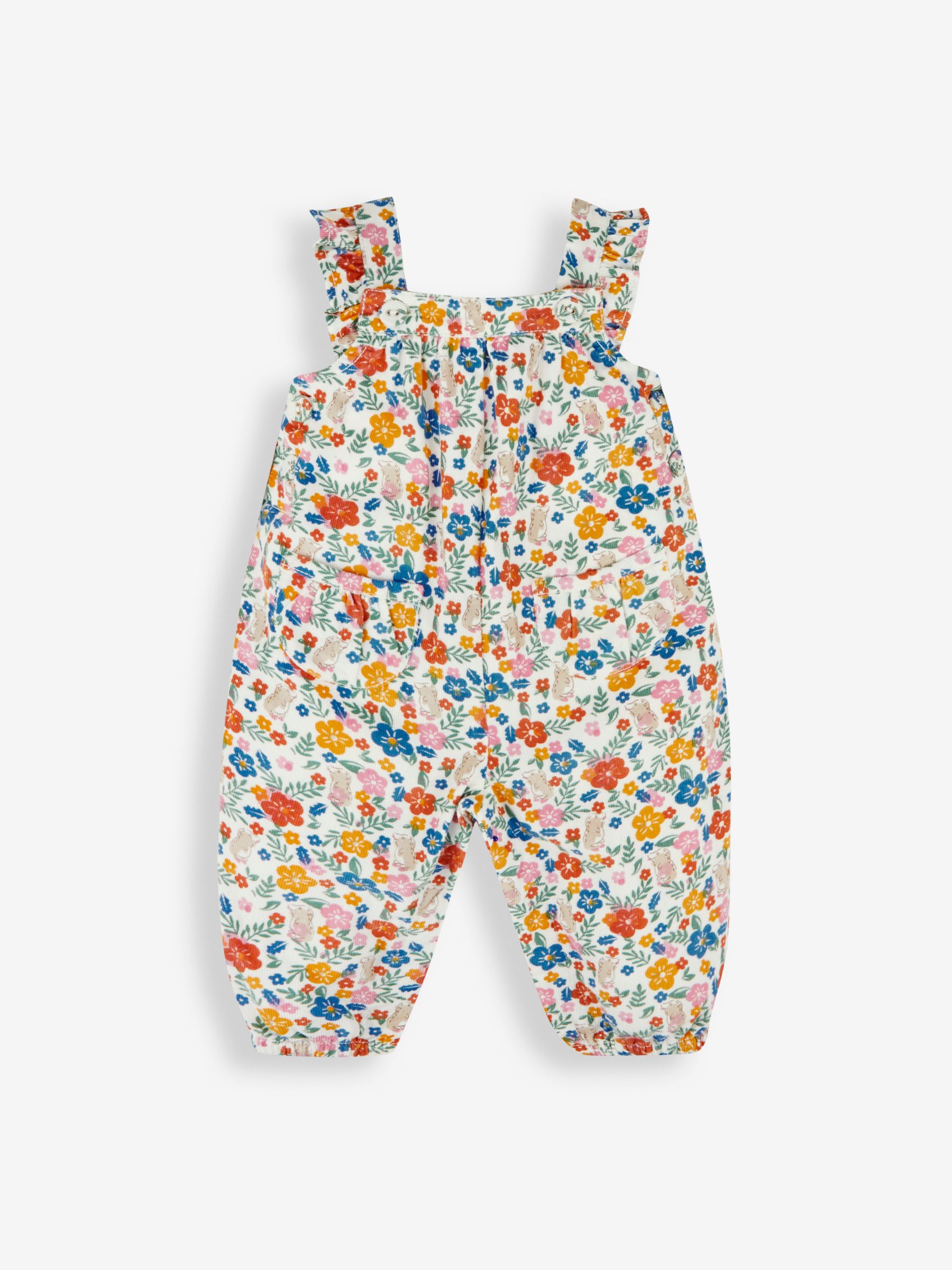 Cream Girls' Mole Floral Cord Dungarees & Top Set - Image 3 of 4