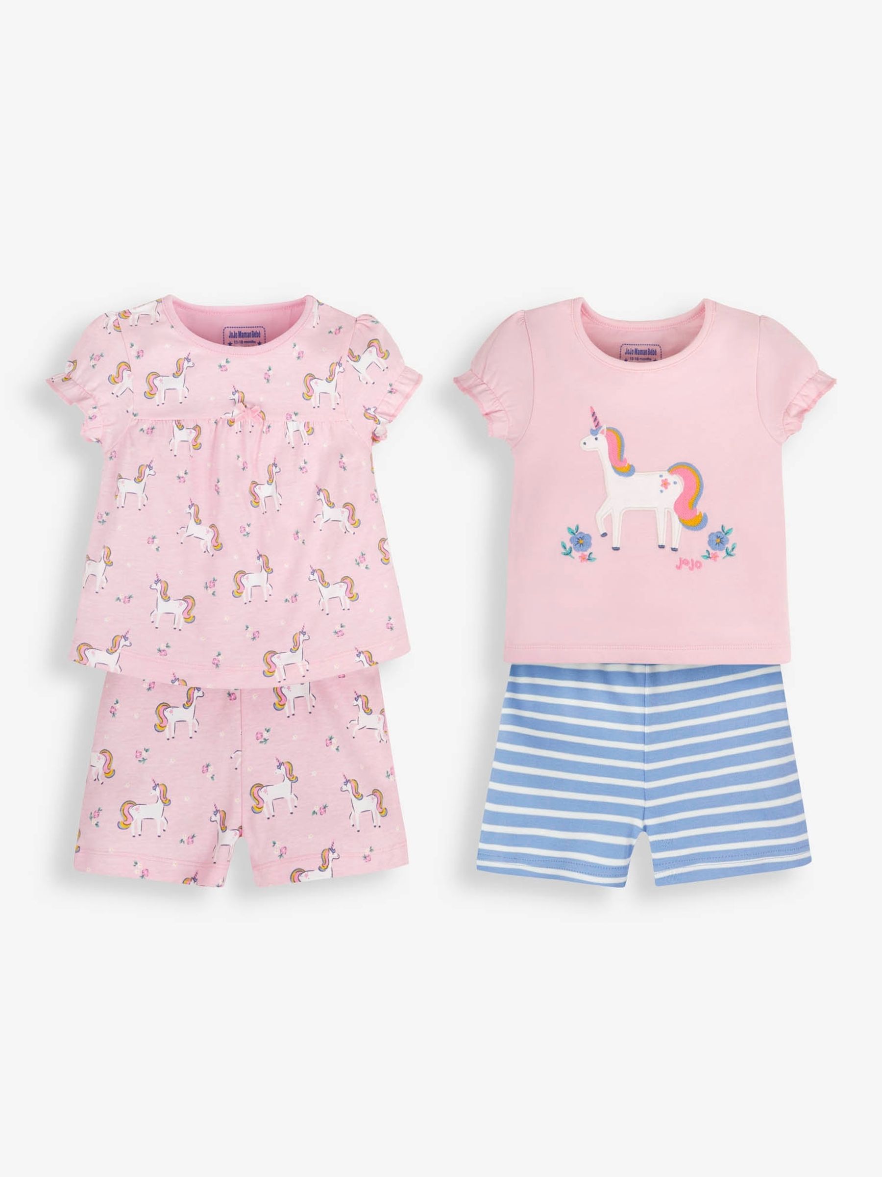 Pink Girls' 2-Pack Unicorn Jersey Pyjamas - Image 1 of 11