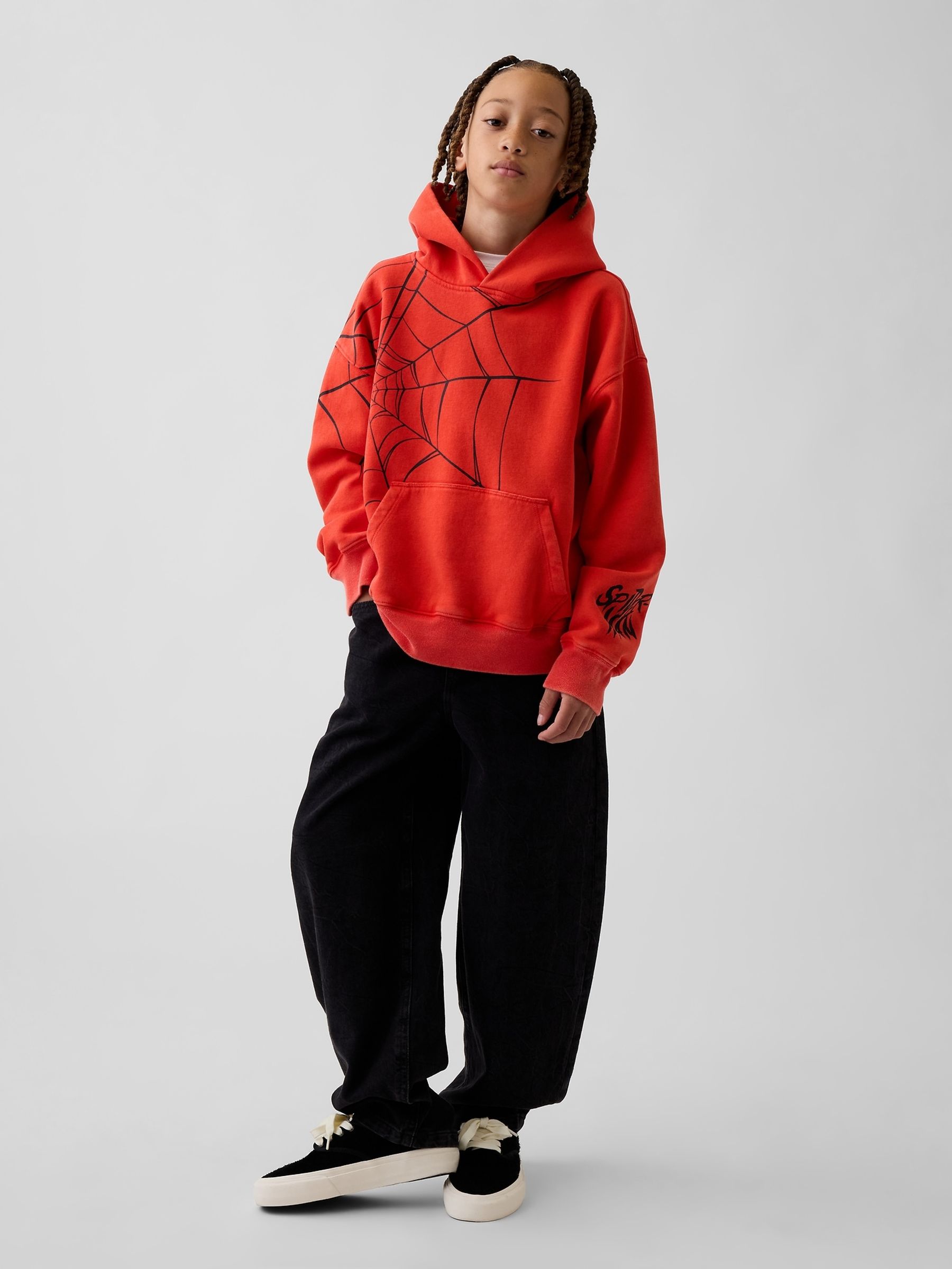 Red Marvel Vintage Soft Spider-Man Relaxed Hoodie - Image 3 of 5
