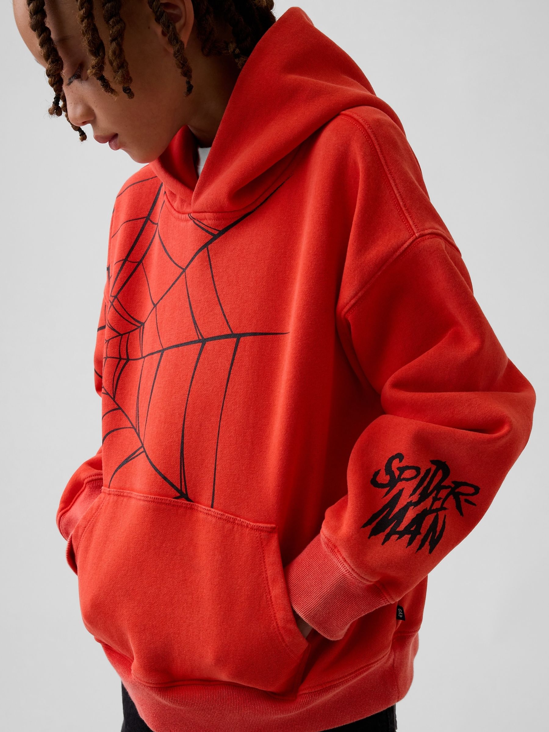 Red Marvel Vintage Soft Spider-Man Relaxed Hoodie - Image 4 of 5