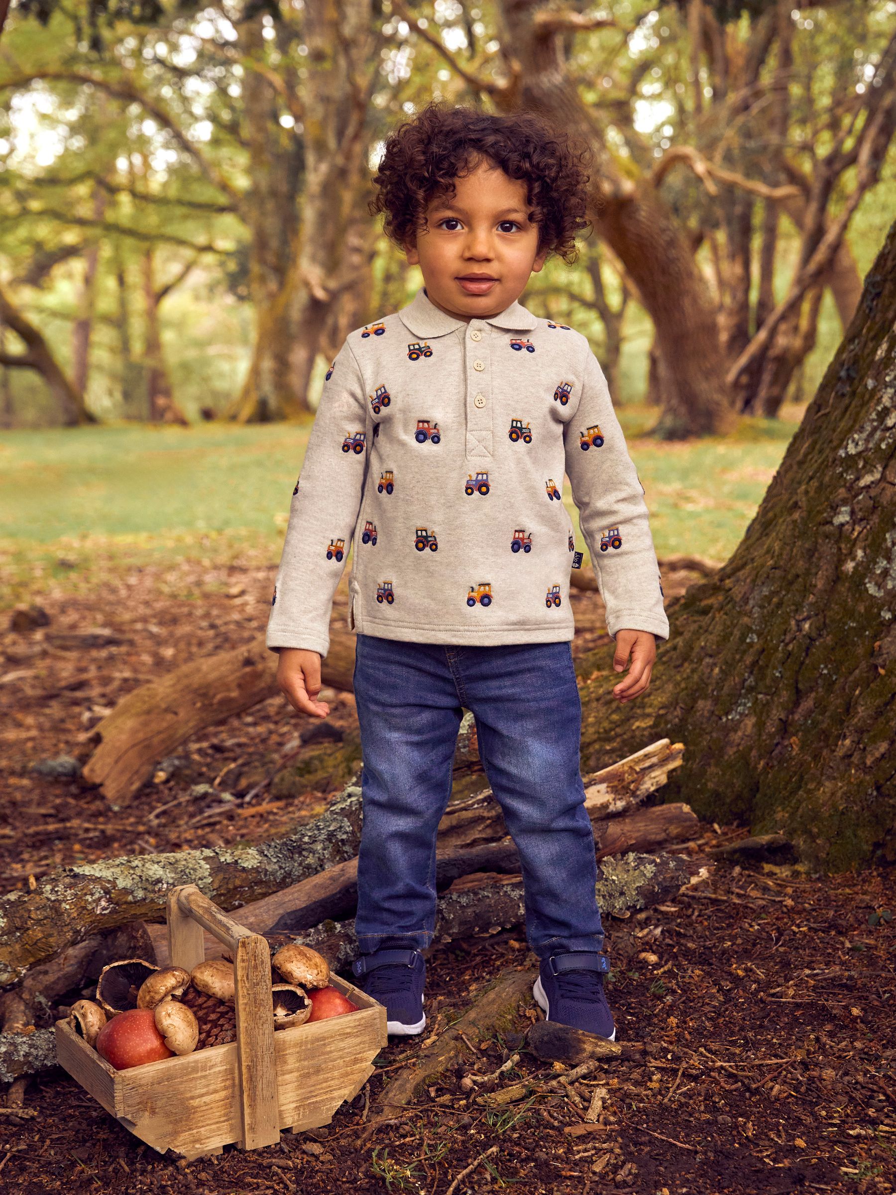 Natural Boys' Tractor Embroidered Polo Shirt - Image 1 of 6