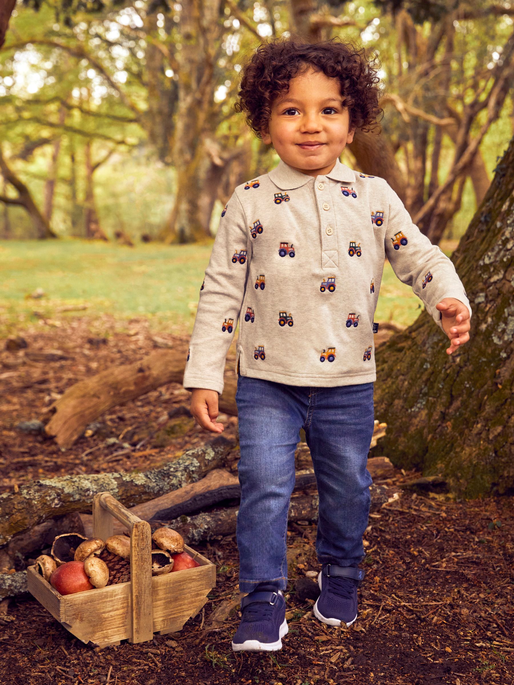 Natural Boys' Tractor Embroidered Polo Shirt - Image 2 of 6