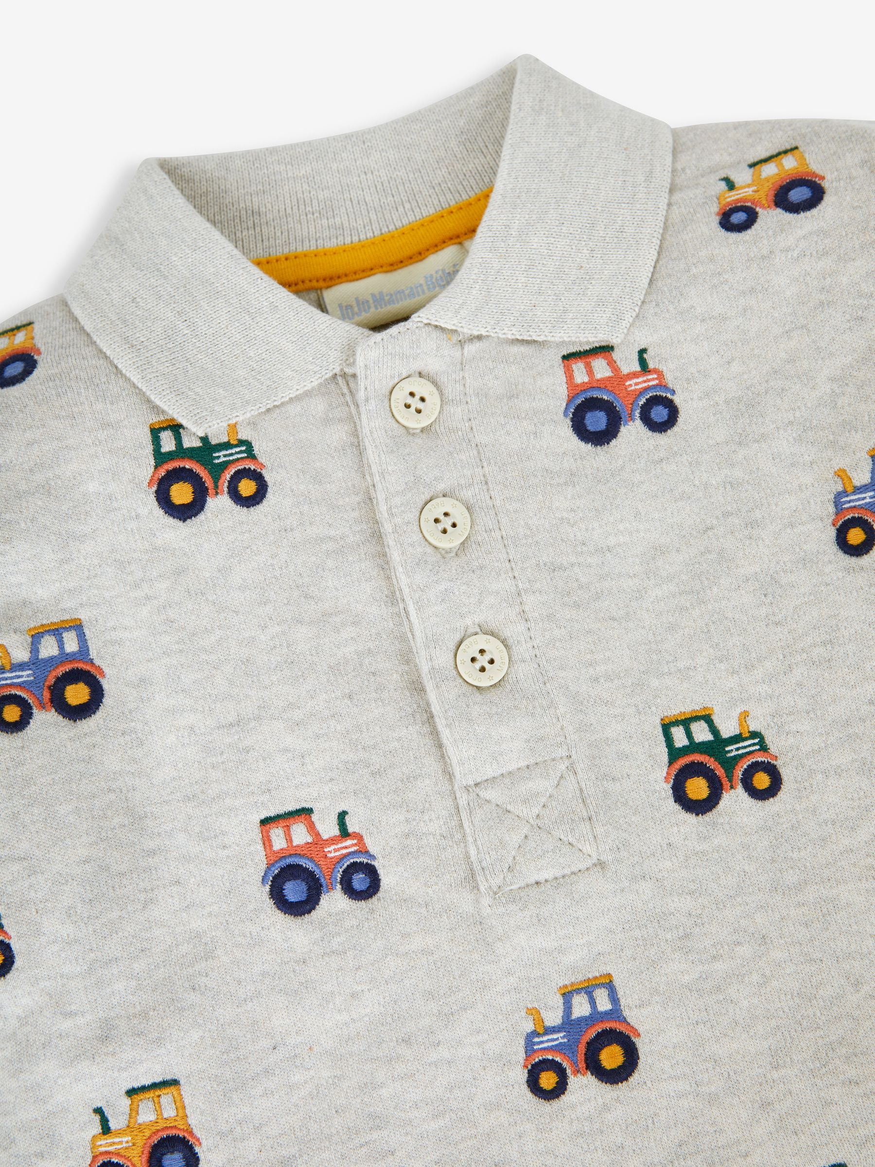 Natural Boys' Tractor Embroidered Polo Shirt - Image 6 of 6
