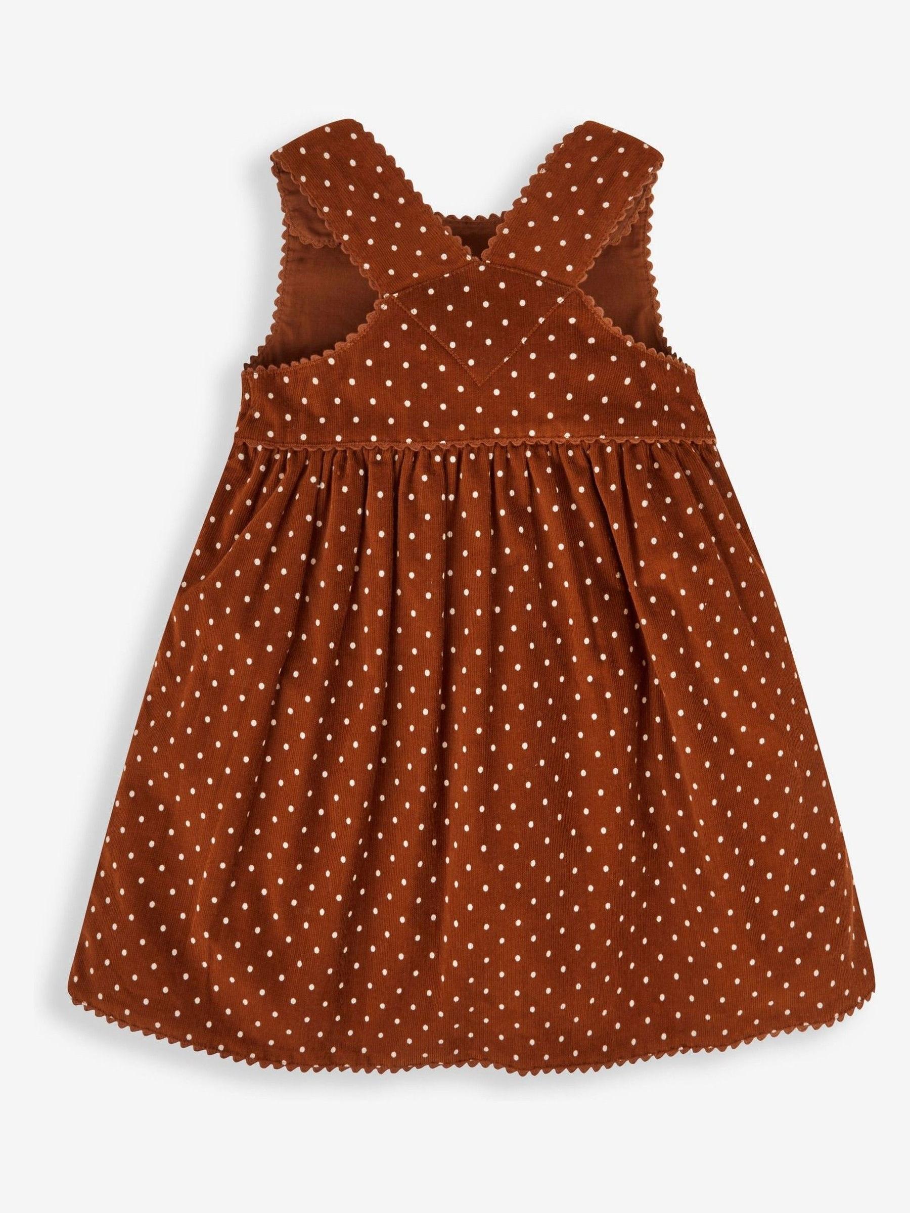 Toffee Brown Fox Girls' Appliqué Cord Dress - Image 2 of 4