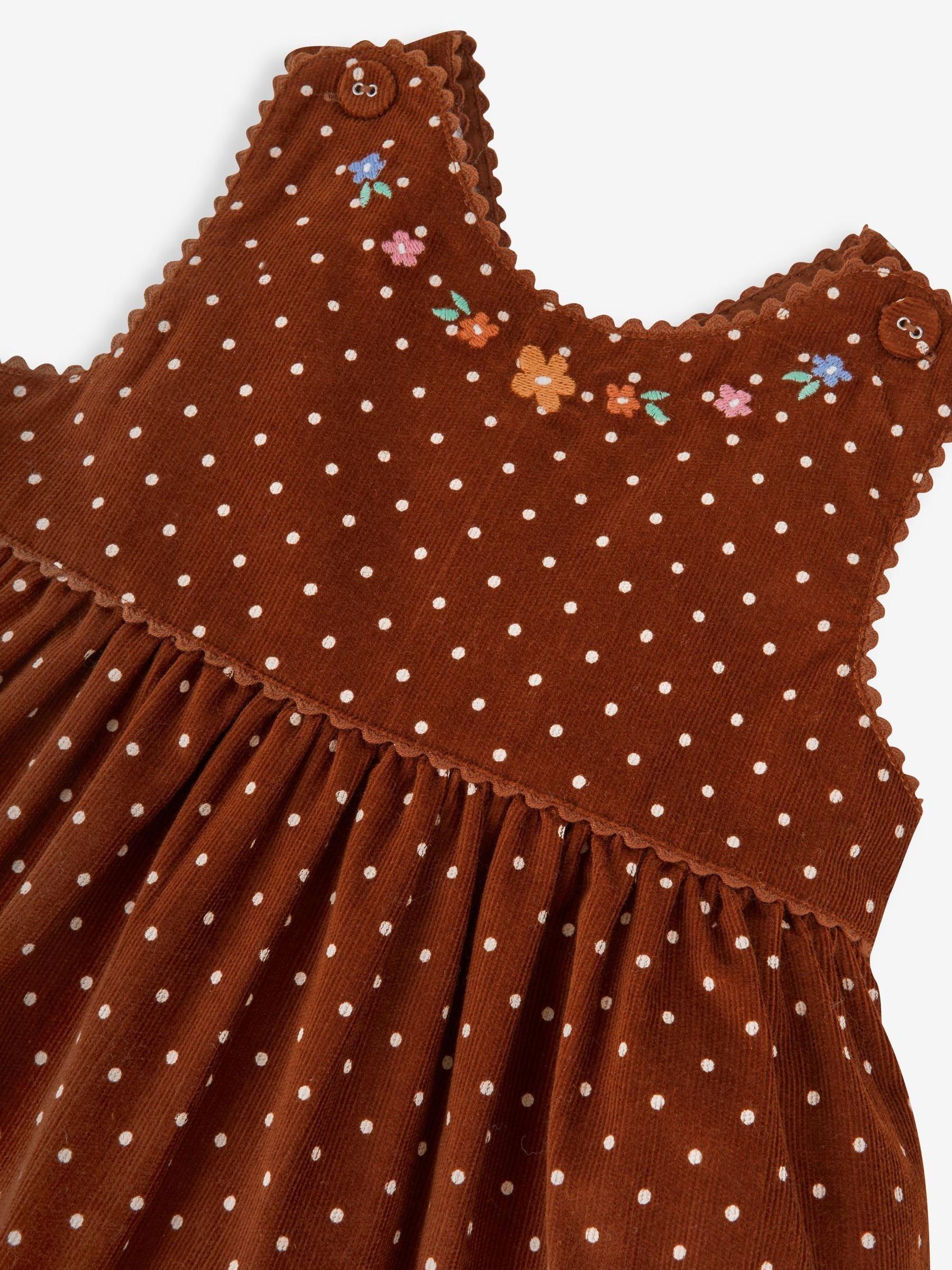 Toffee Brown Fox Girls' Appliqué Cord Dress - Image 3 of 4