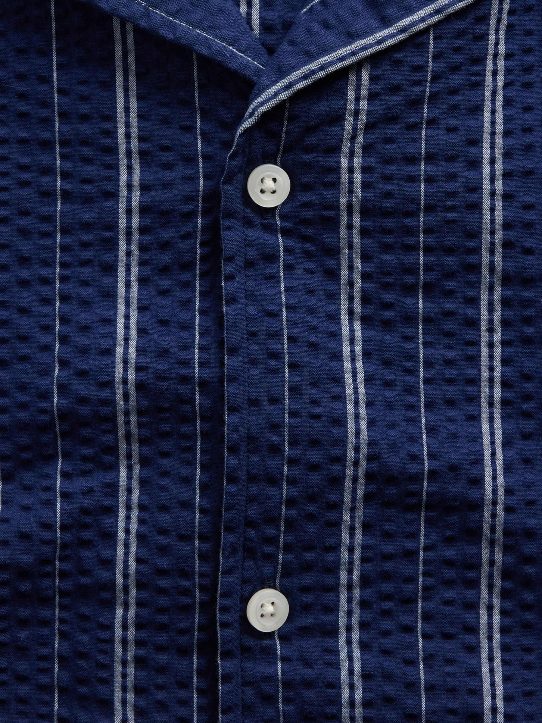 Navy Stripe Seersucker Holiday Shirt - Image 5 of 5