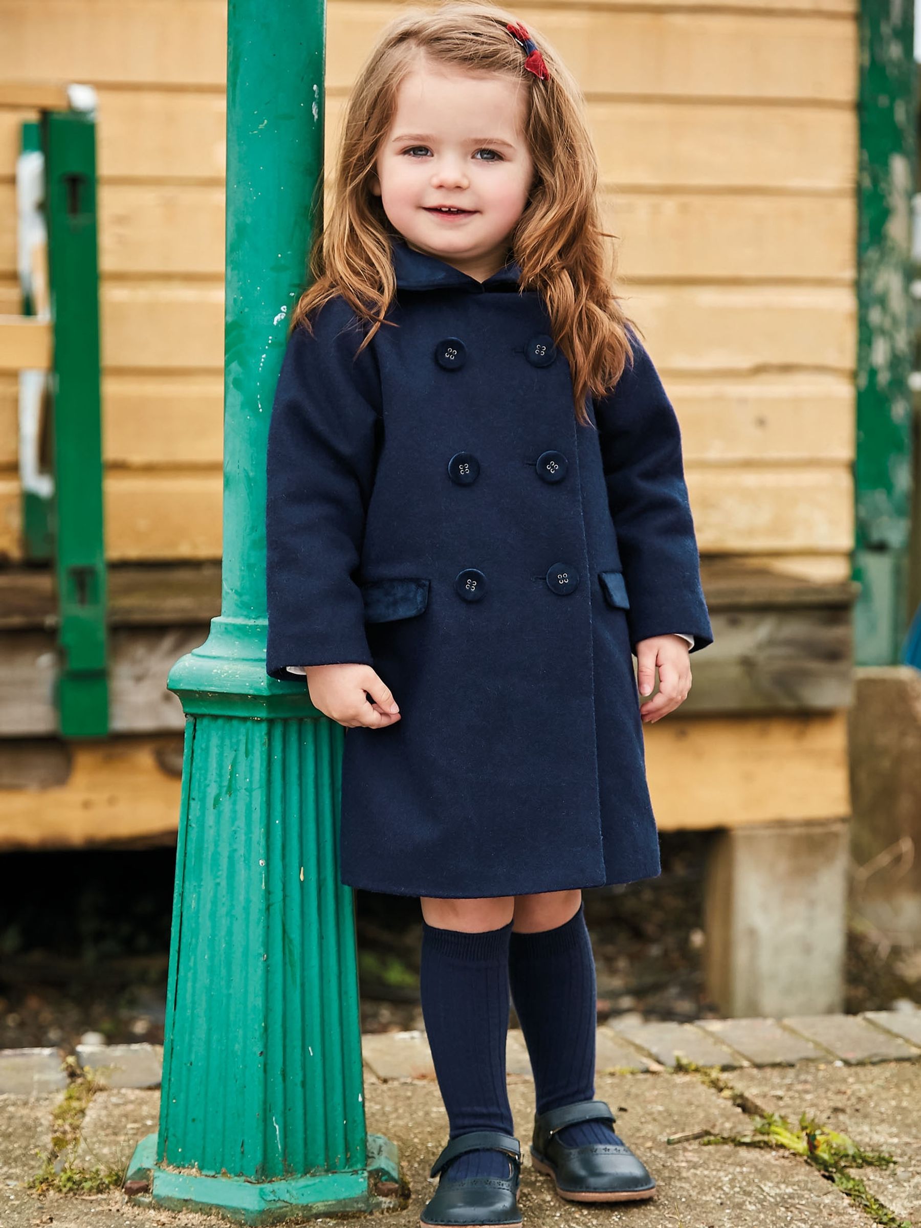 Kids' Navy Classic Coat in Navy - Image 3 of 3