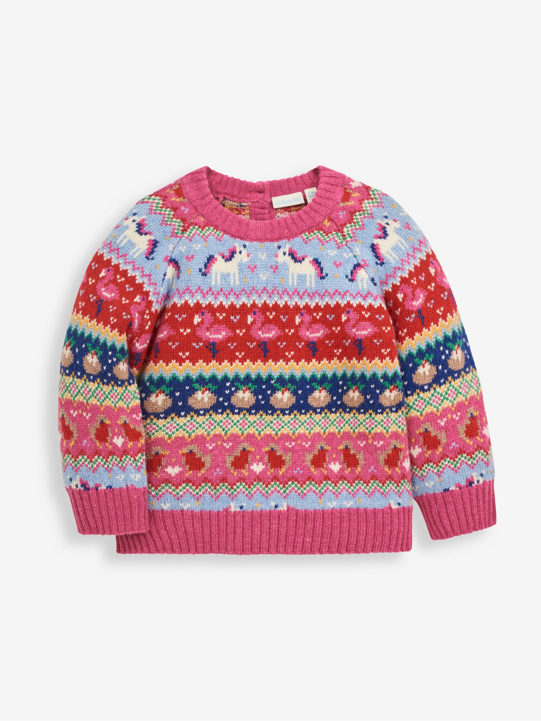 Multi Unicorn Fair Isle Pattern Jumper - Image 1 of 2