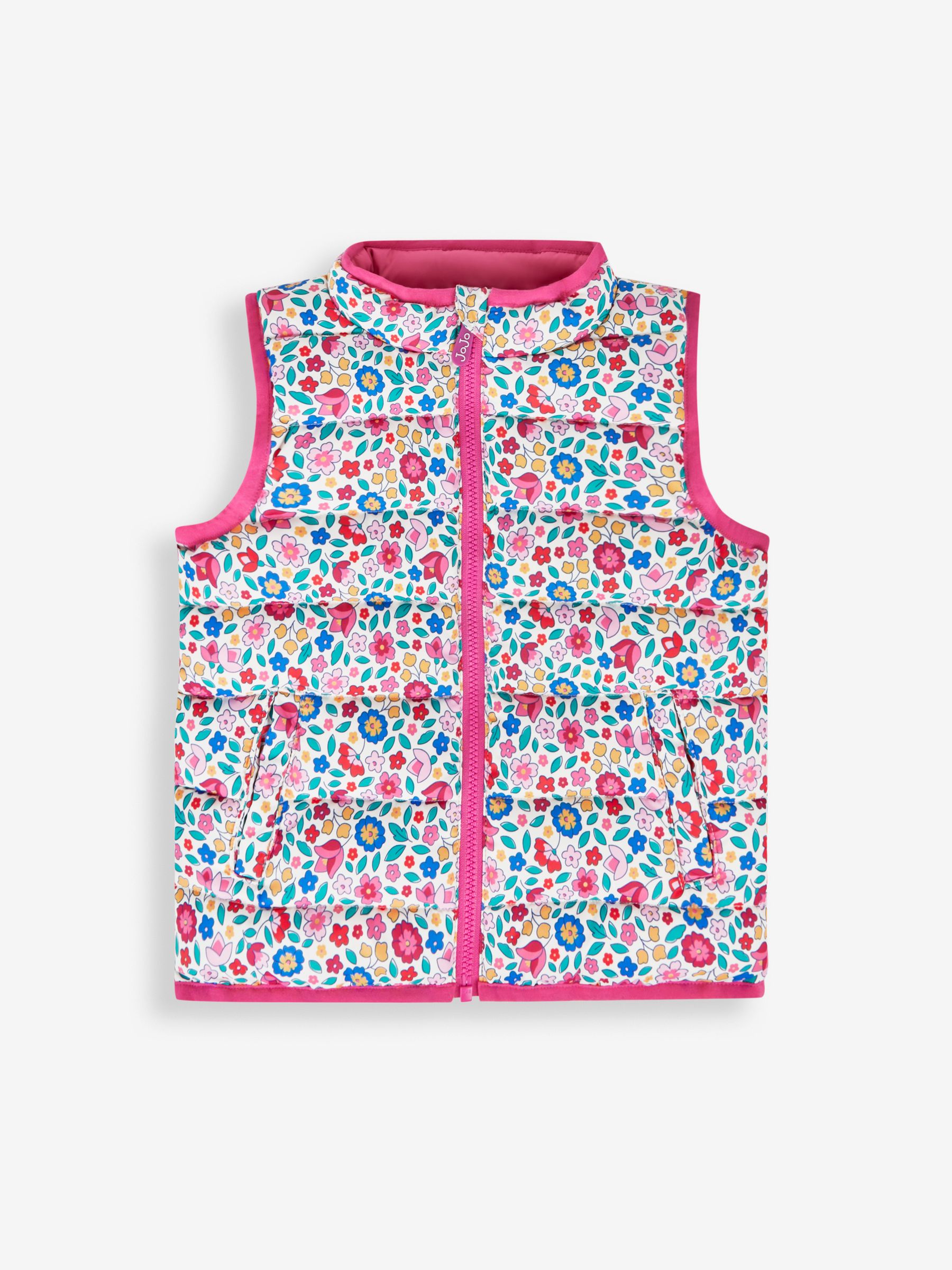 Fuchsia Floral Puffer Gilet - Image 1 of 6