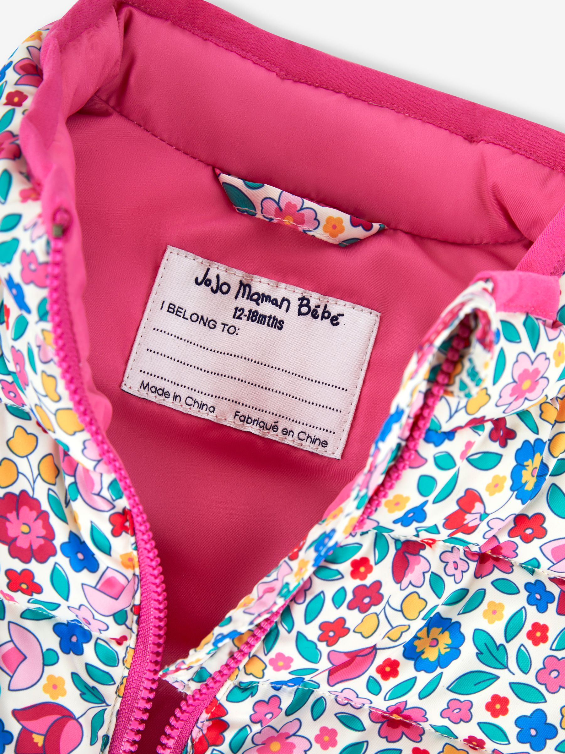 Fuchsia Floral Puffer Gilet - Image 3 of 6
