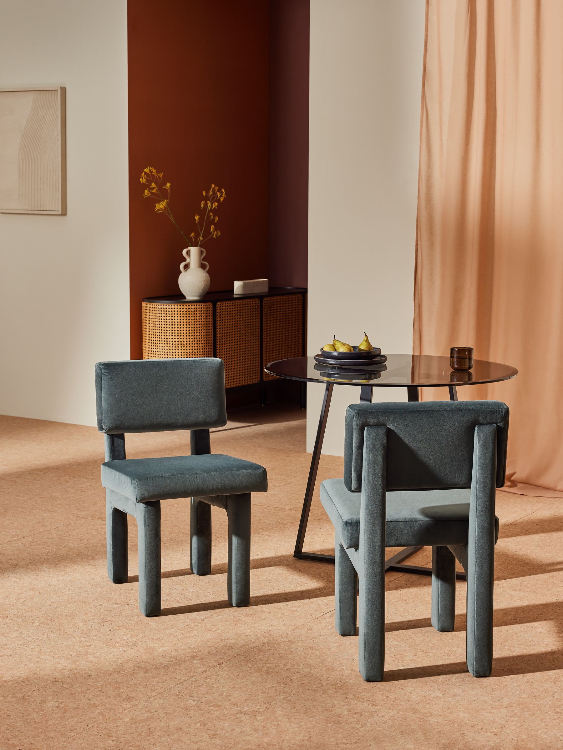 Set of 2 Savea Dining Chairs in Grey - Image 1 of 2