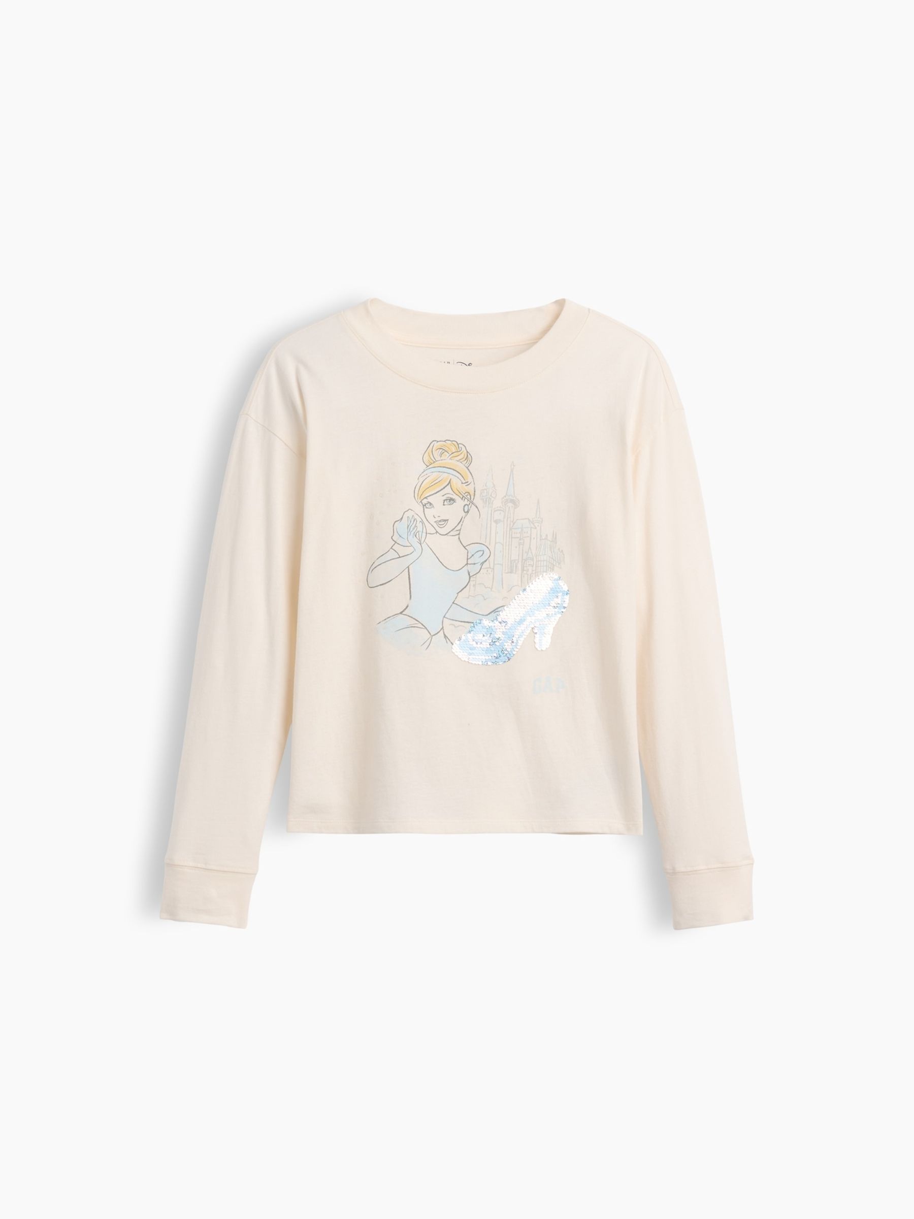 White Cinderella Oversized Flip-Sequin Graphic T-Shirt - Image 3 of 4