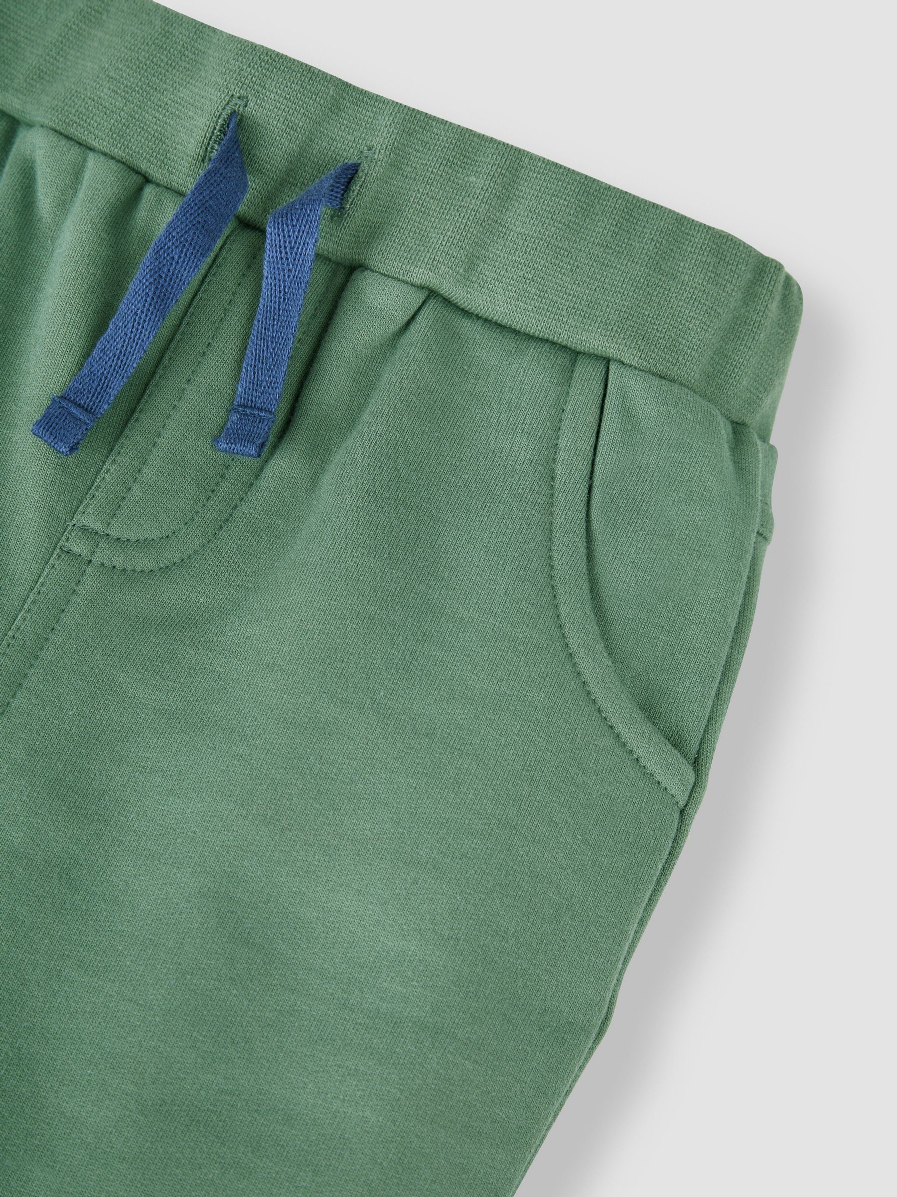 Khaki Green & Blue 100% Cotton Joggers 2 Pack - Image 5 of 5