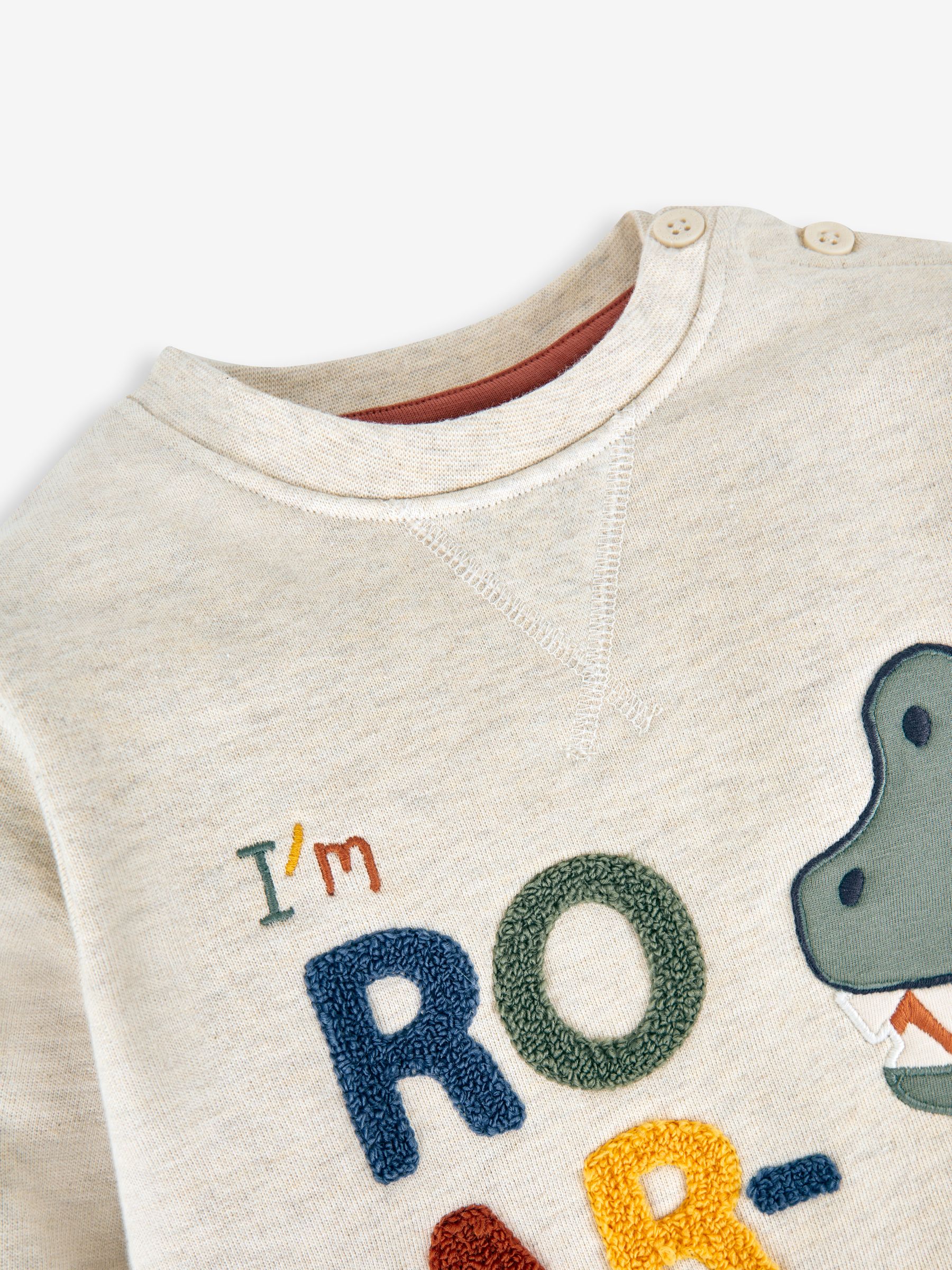 Natural T-Rex Appliqué Sweatshirt - Image 5 of 5