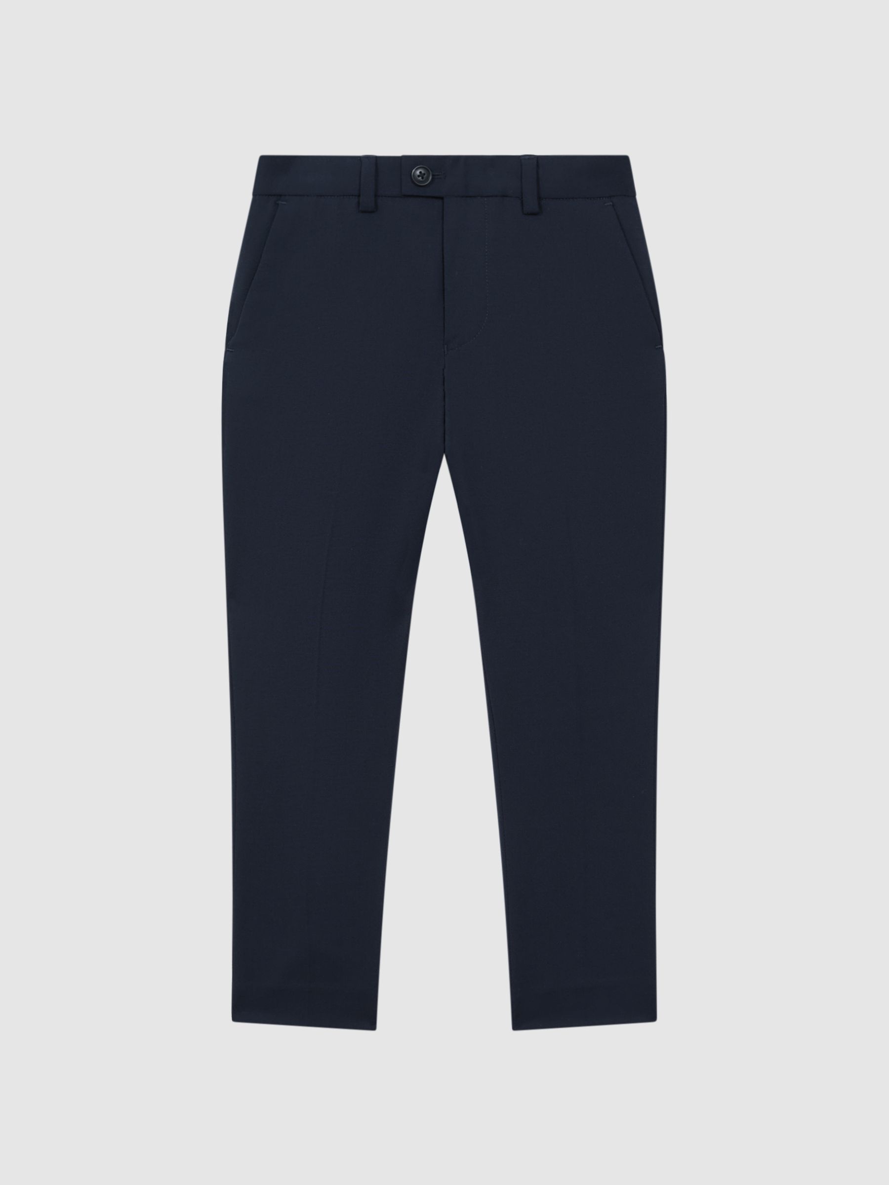 9-14 yrs Wool Blend Adjustable Trousers in Navy - Image 2 of 6
