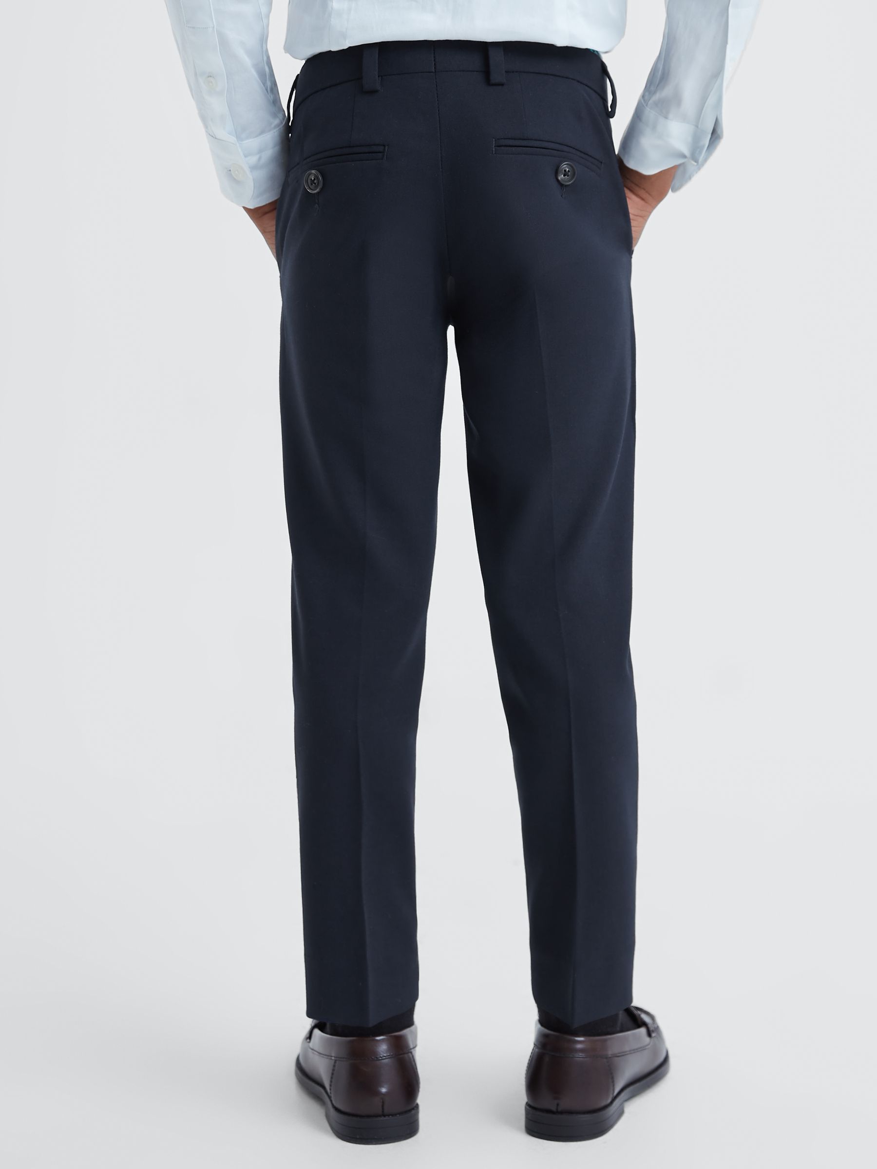 9-14 yrs Wool Blend Adjustable Trousers in Navy - Image 5 of 6
