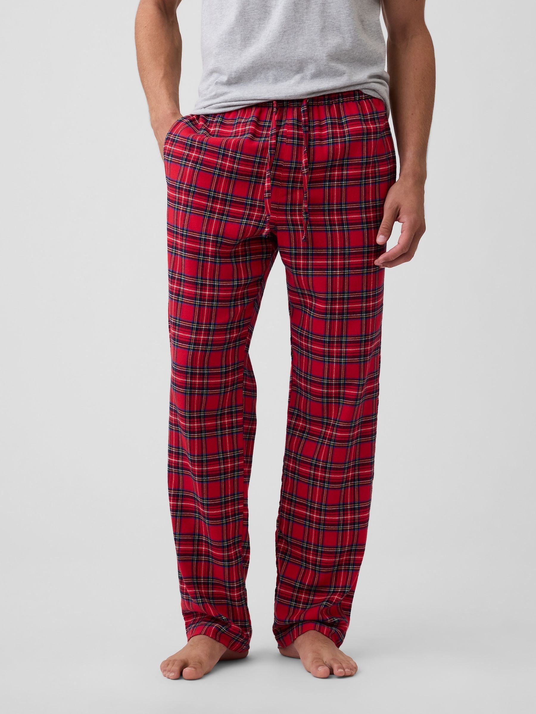 Red Relaxed Flannel Pyjama Bottoms - Image 1 of 4