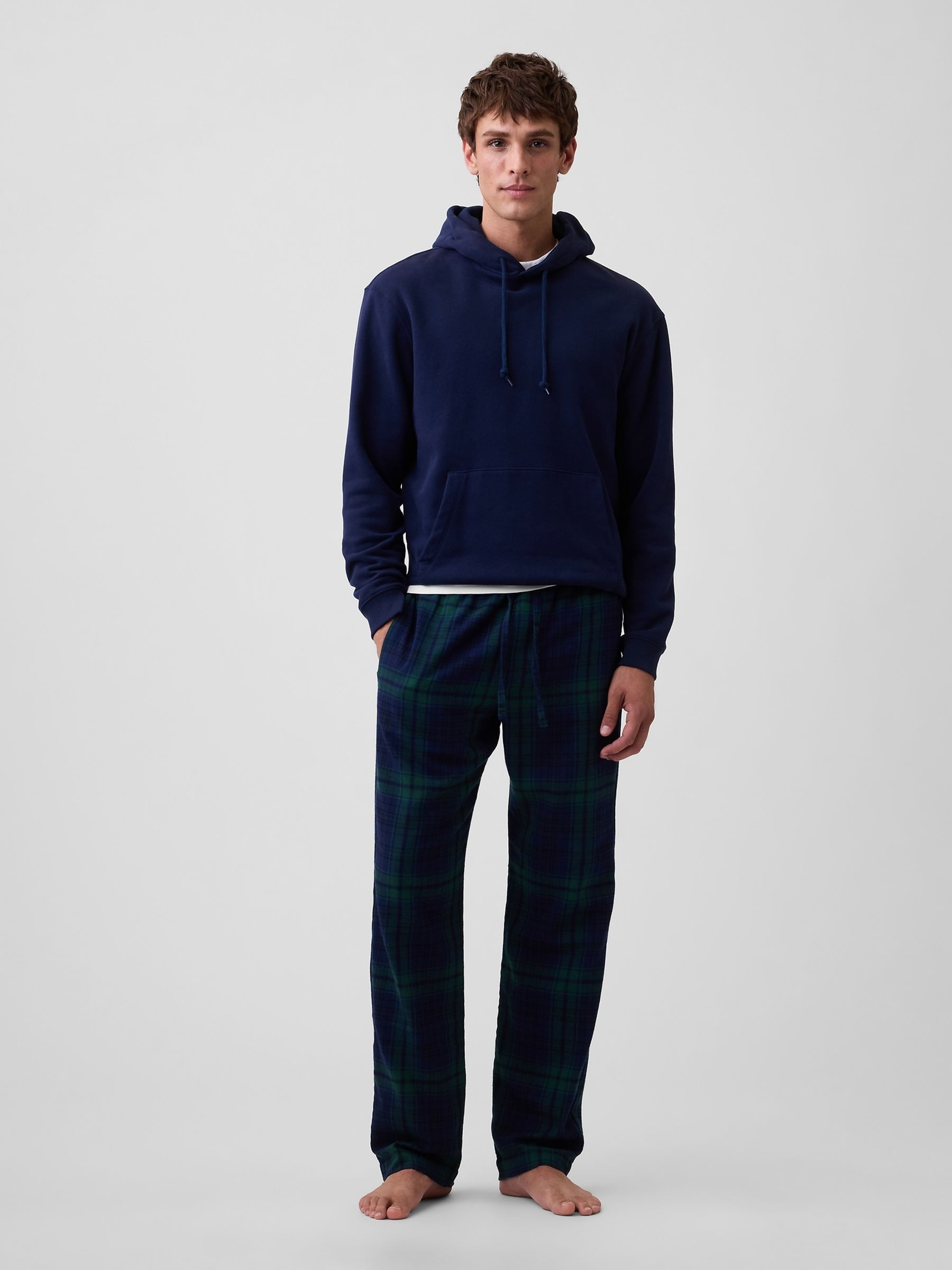 Navy Blue Relaxed Flannel Pyjama Bottoms - Image 3 of 4