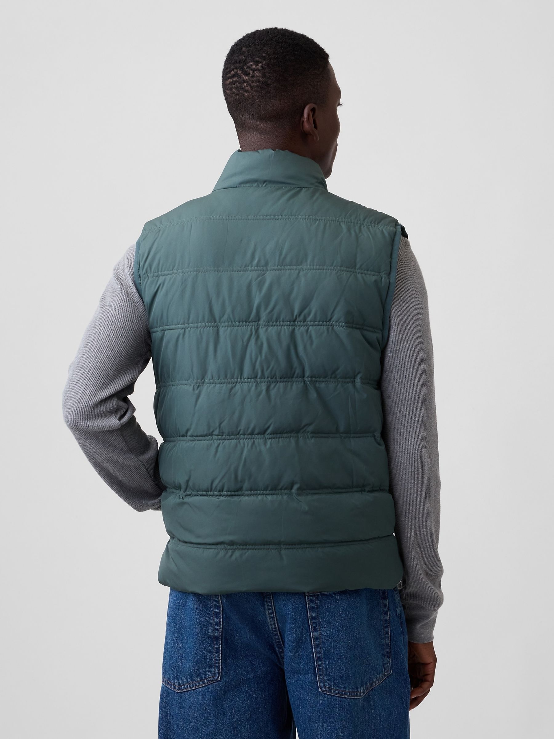 Green Relaxed Puffer Jacket - Image 2 of 4