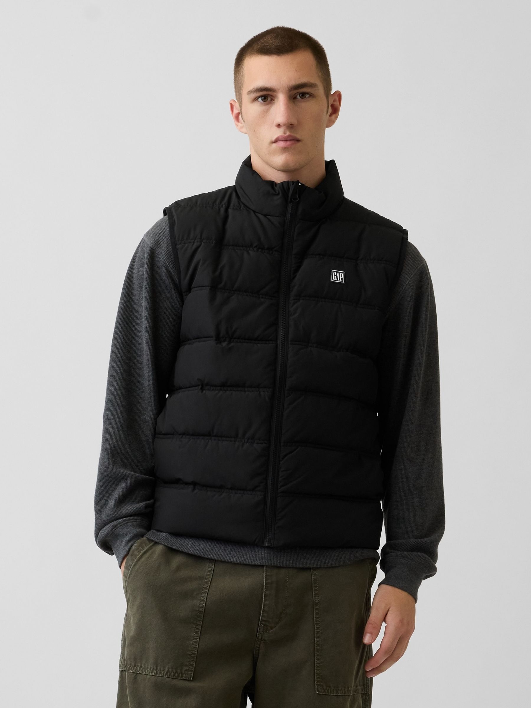 Black Relaxed Puffer Jacket - Image 1 of 4