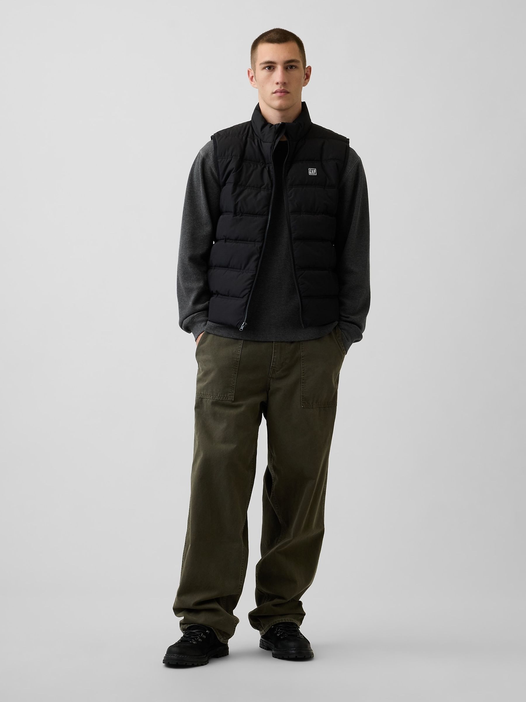 Black Relaxed Puffer Jacket - Image 3 of 4
