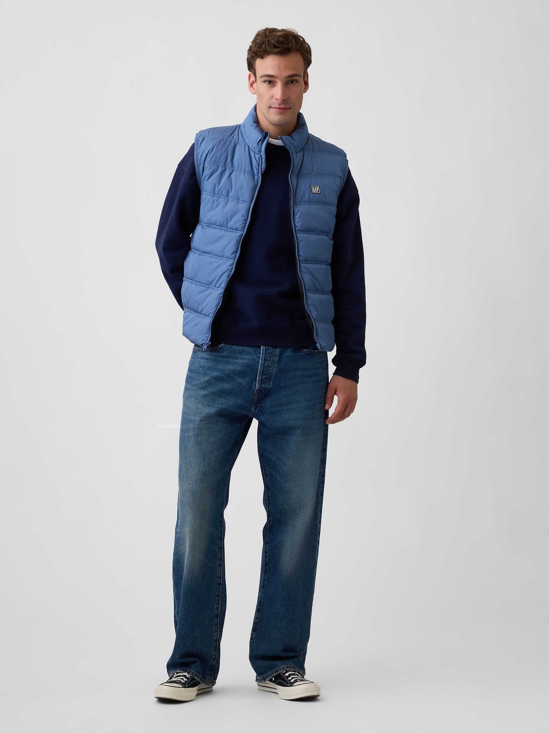 Blue Relaxed Puffer Jacket - Image 3 of 4