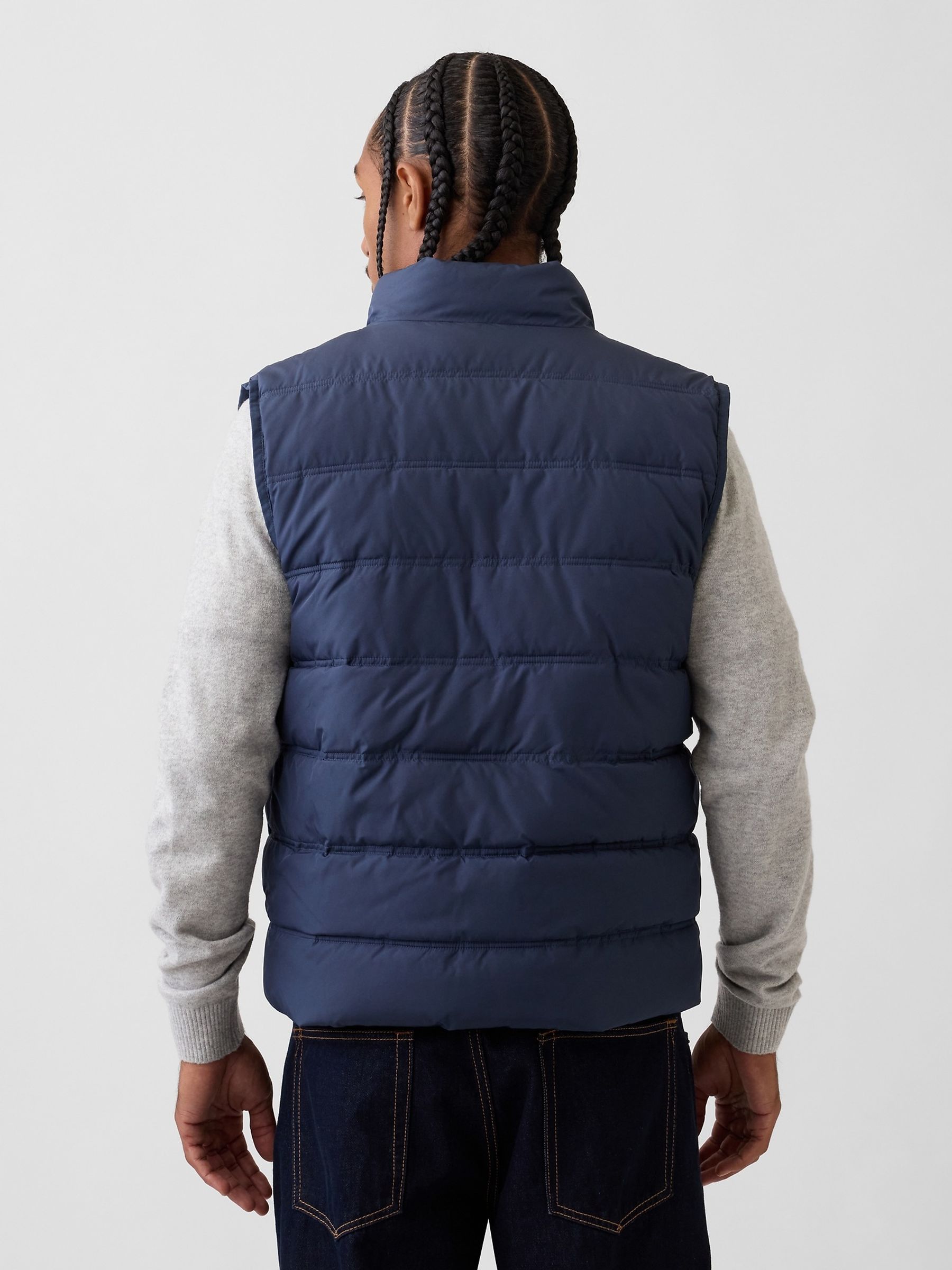 Navy Relaxed Puffer Jacket - Image 2 of 4