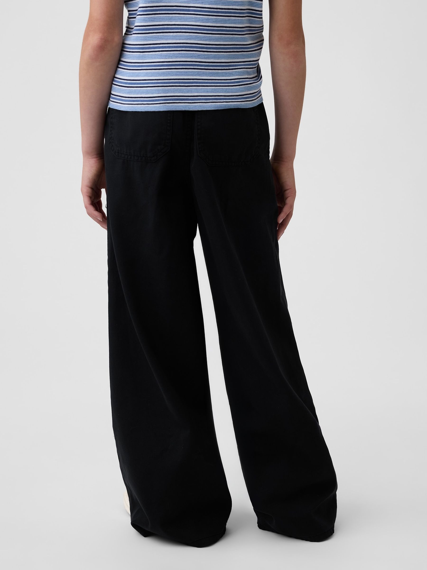 Black Twill Baggy Trousers - Image 2 of 5 Black Twill Baggy Trousers - Image 2 of 5