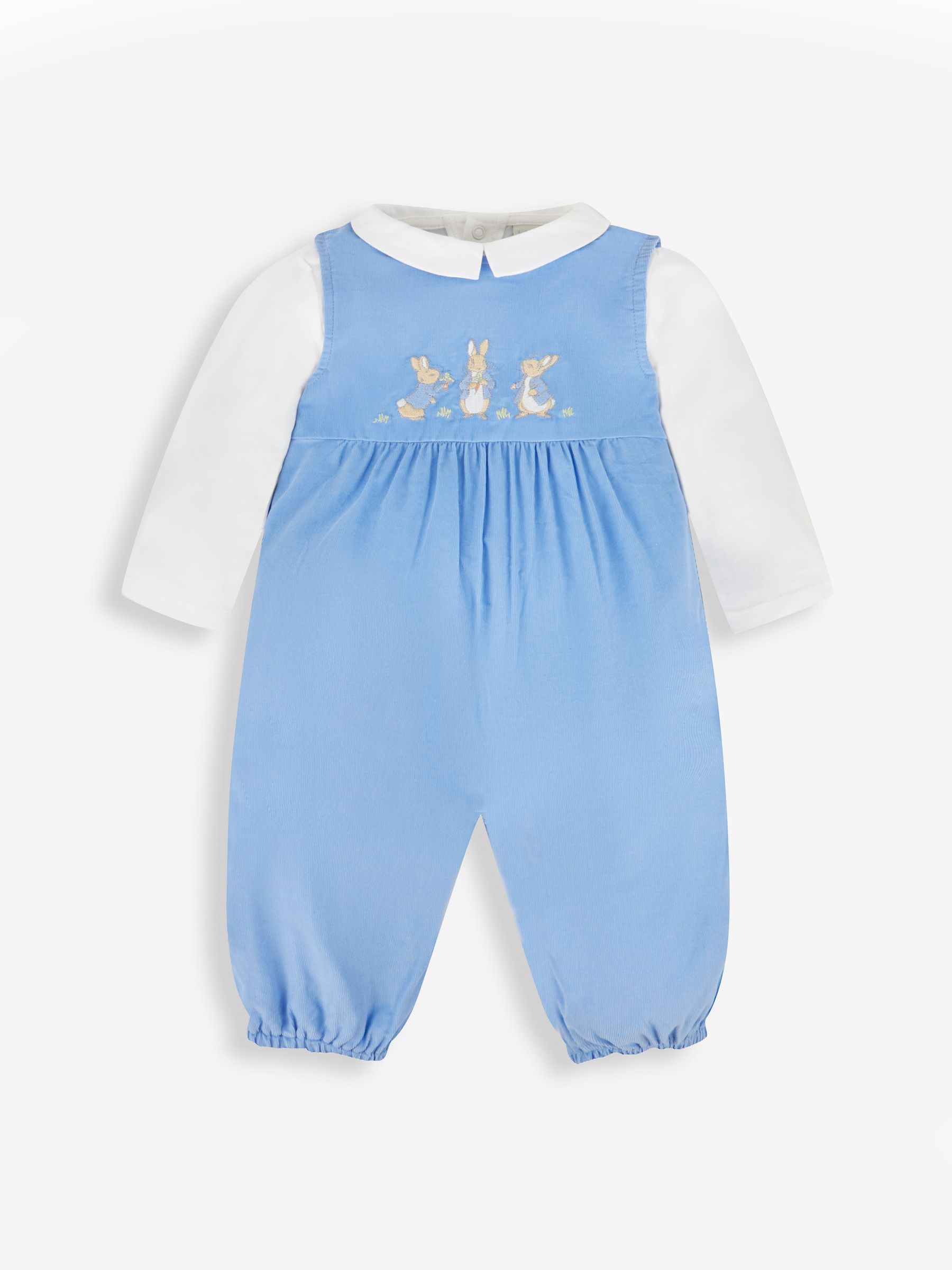 Blue 2-Piece Peter Rabbit Embroidered Dungarees & Bodysuit Set - Image 3 of 7