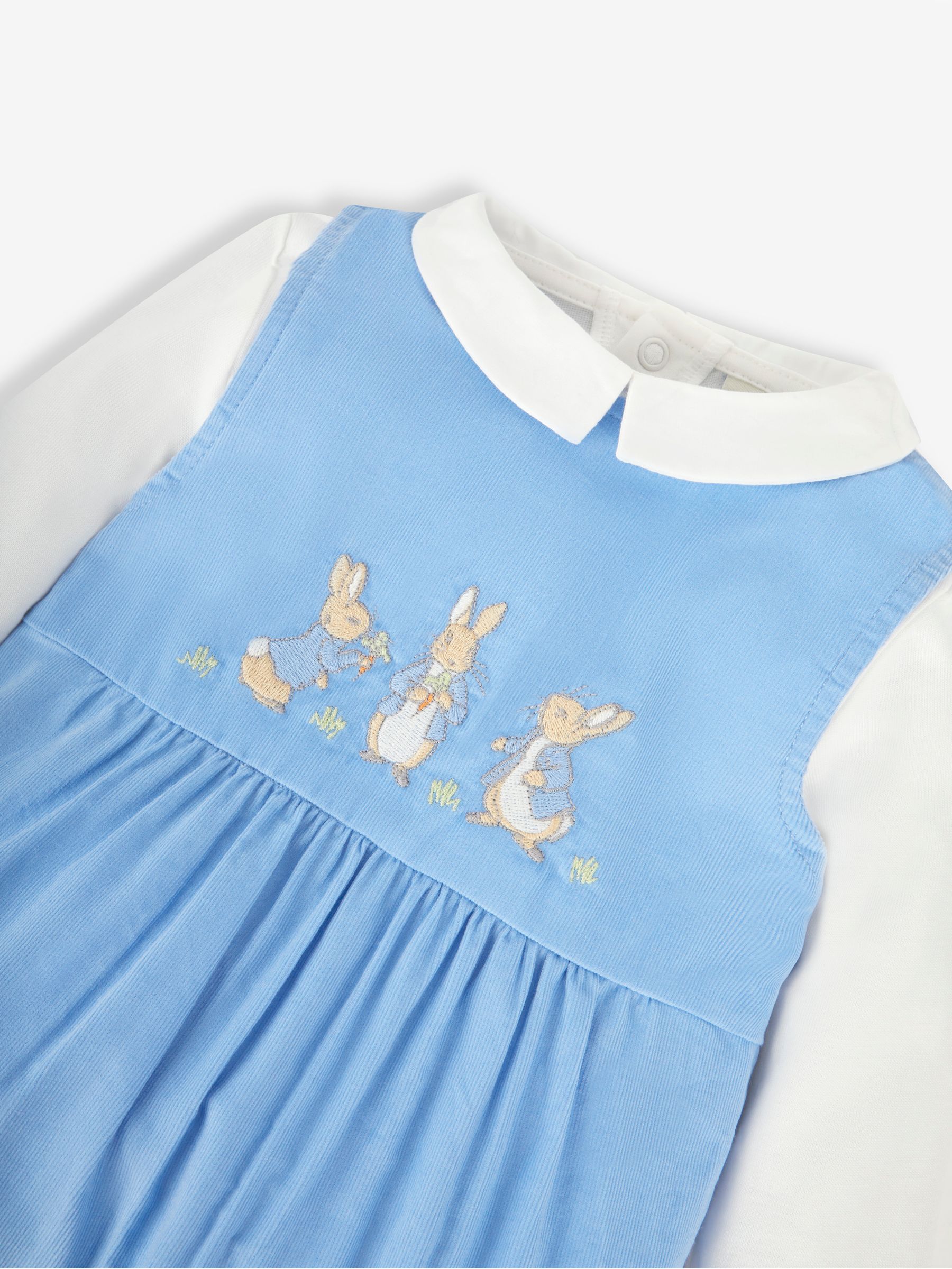 Blue 2-Piece Peter Rabbit Embroidered Dungarees & Bodysuit Set - Image 7 of 7