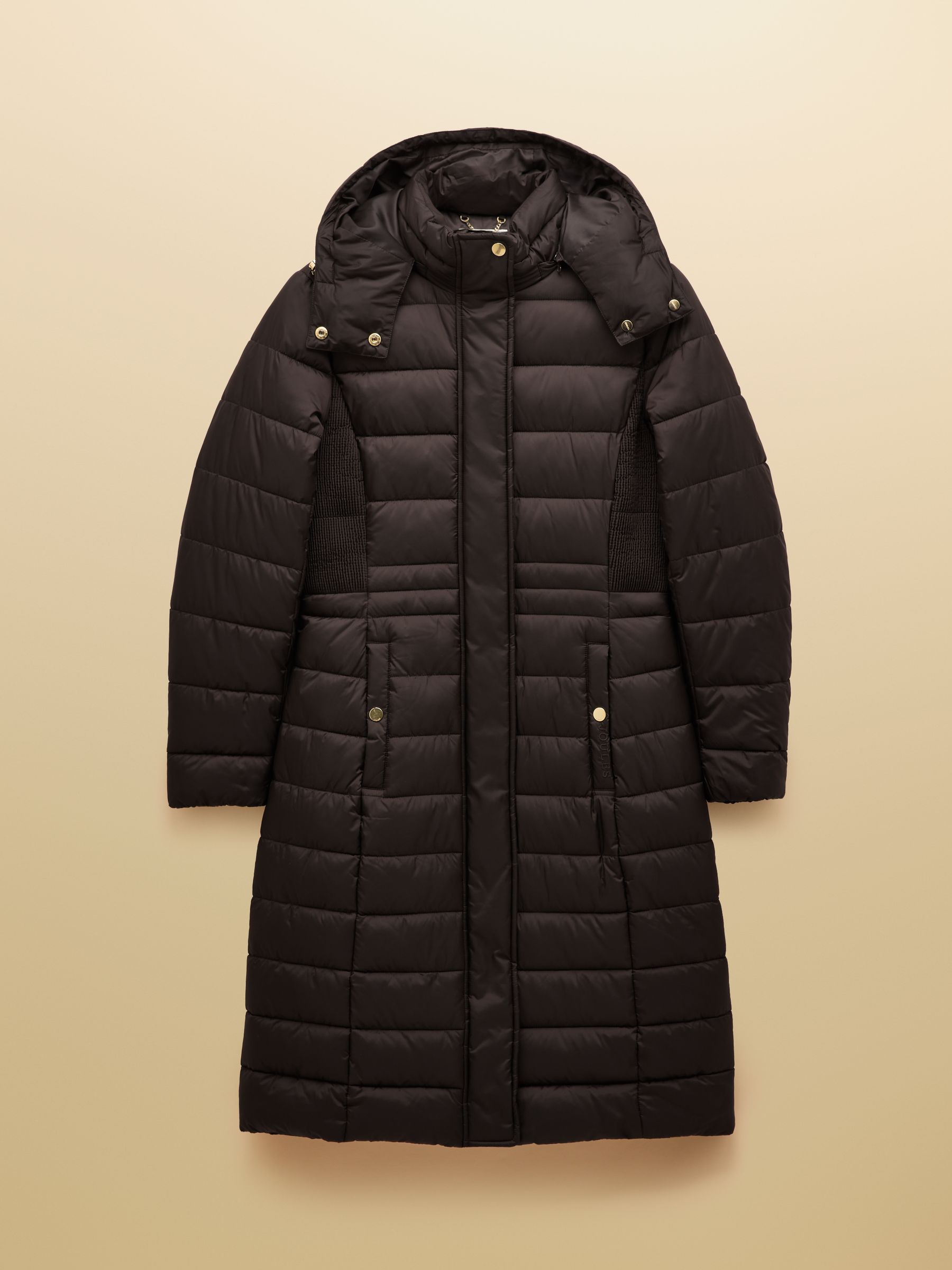 Windborough Chocolate Brown Showerproof Longline Padded Coat with Hood - Image 10 of 10