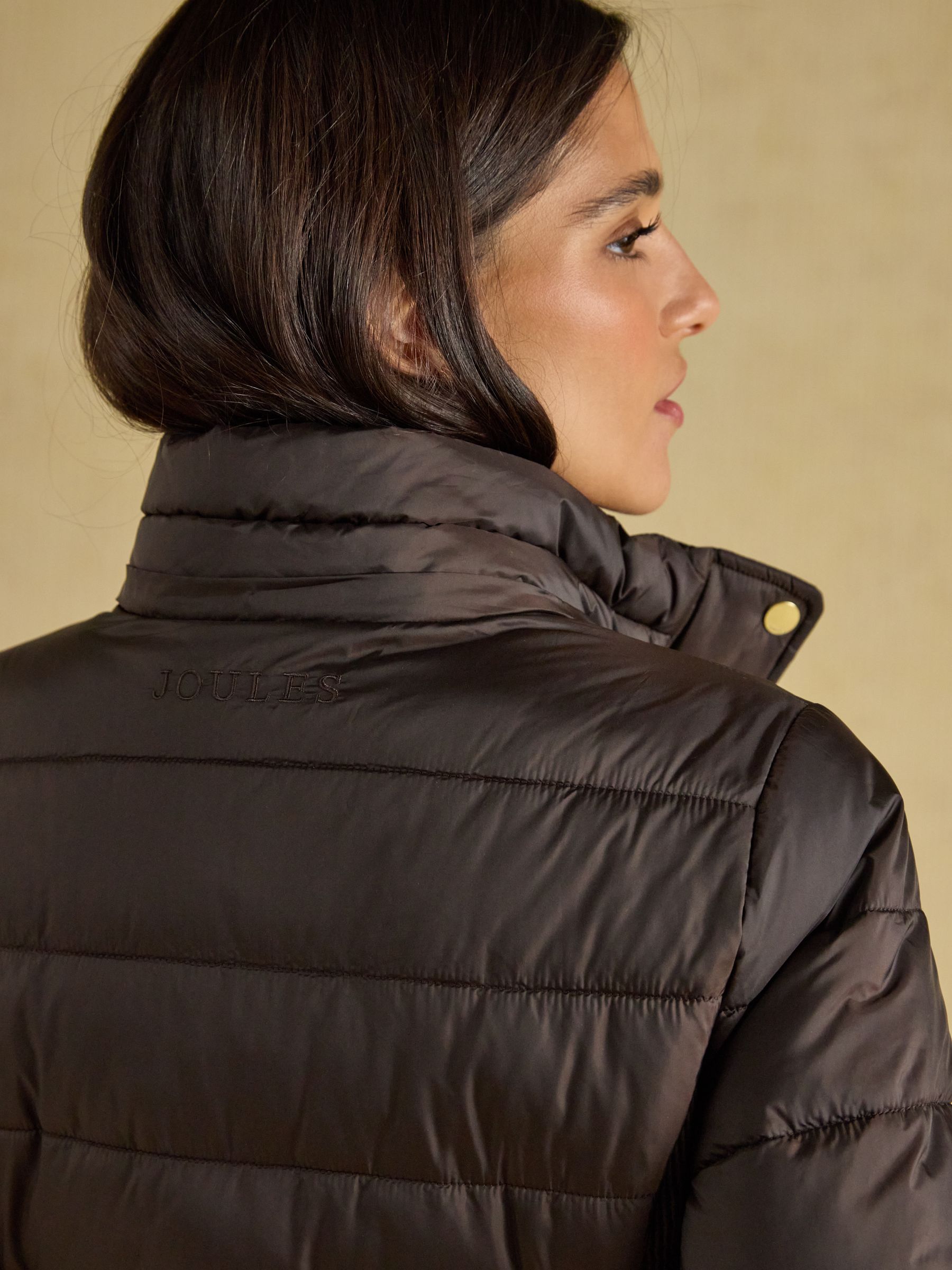 Windborough Chocolate Brown Showerproof Longline Padded Coat with Hood - Image 8 of 10