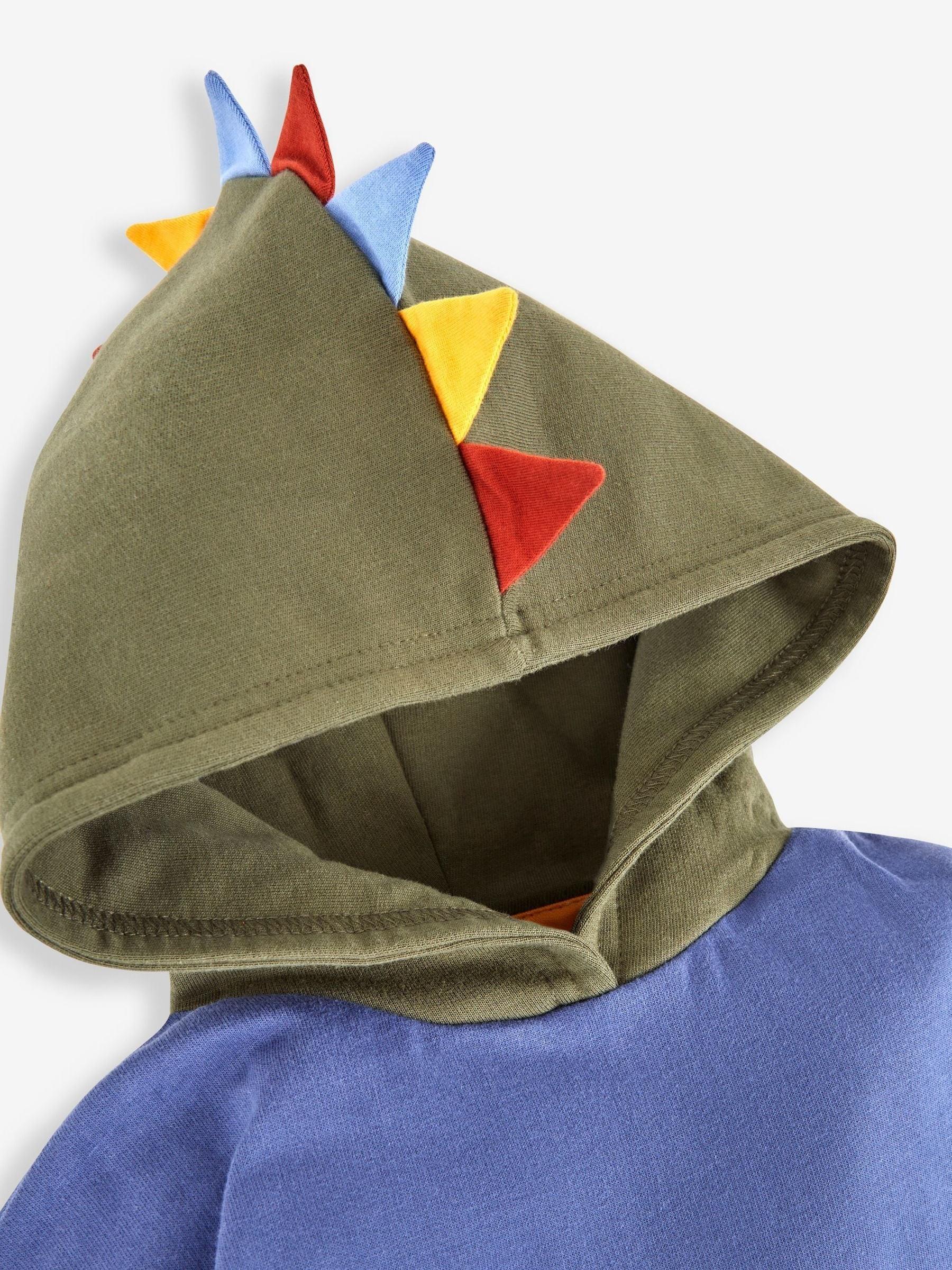 Denim Blue Dino Boys' Appliqué Novelty Hoodie - Image 2 of 3