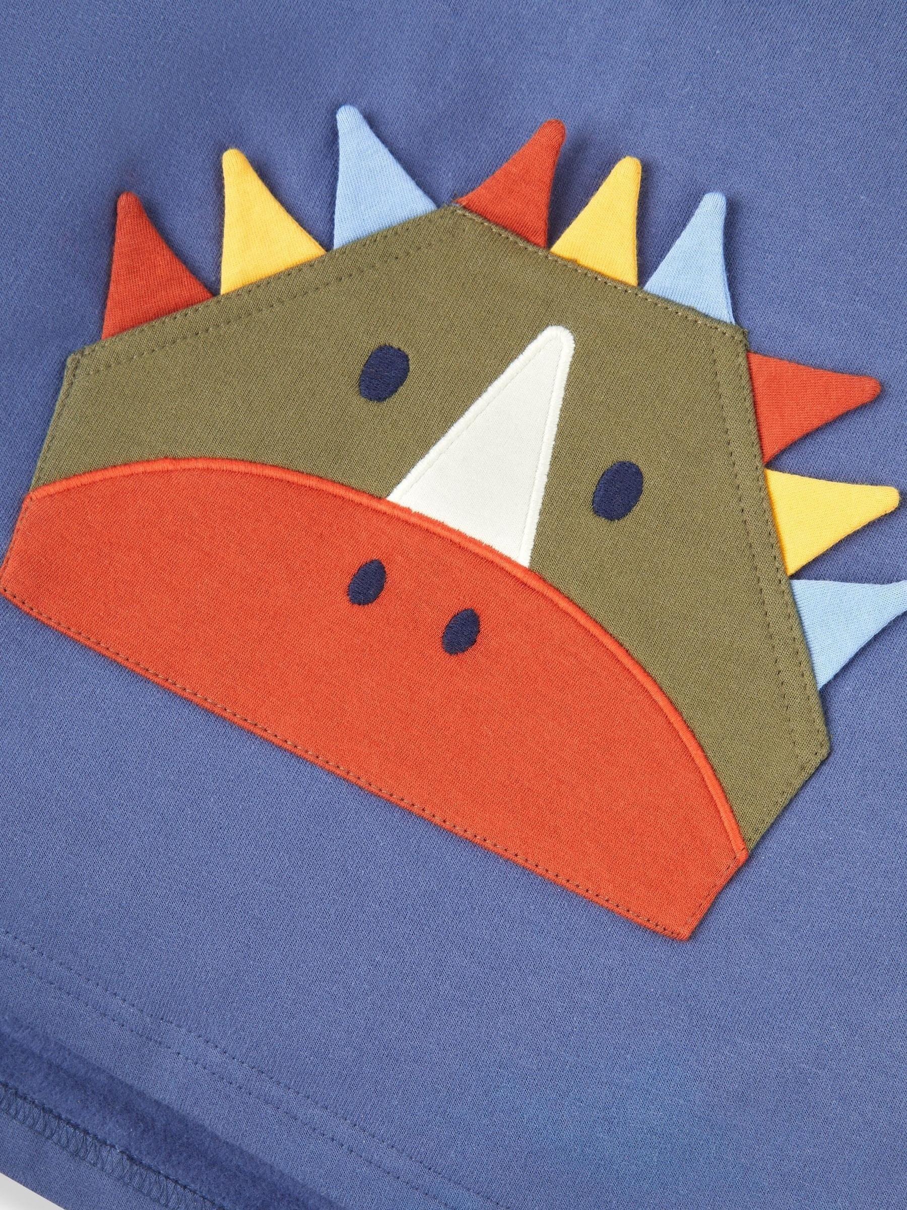 Denim Blue Dino Boys' Appliqué Novelty Hoodie - Image 3 of 3
