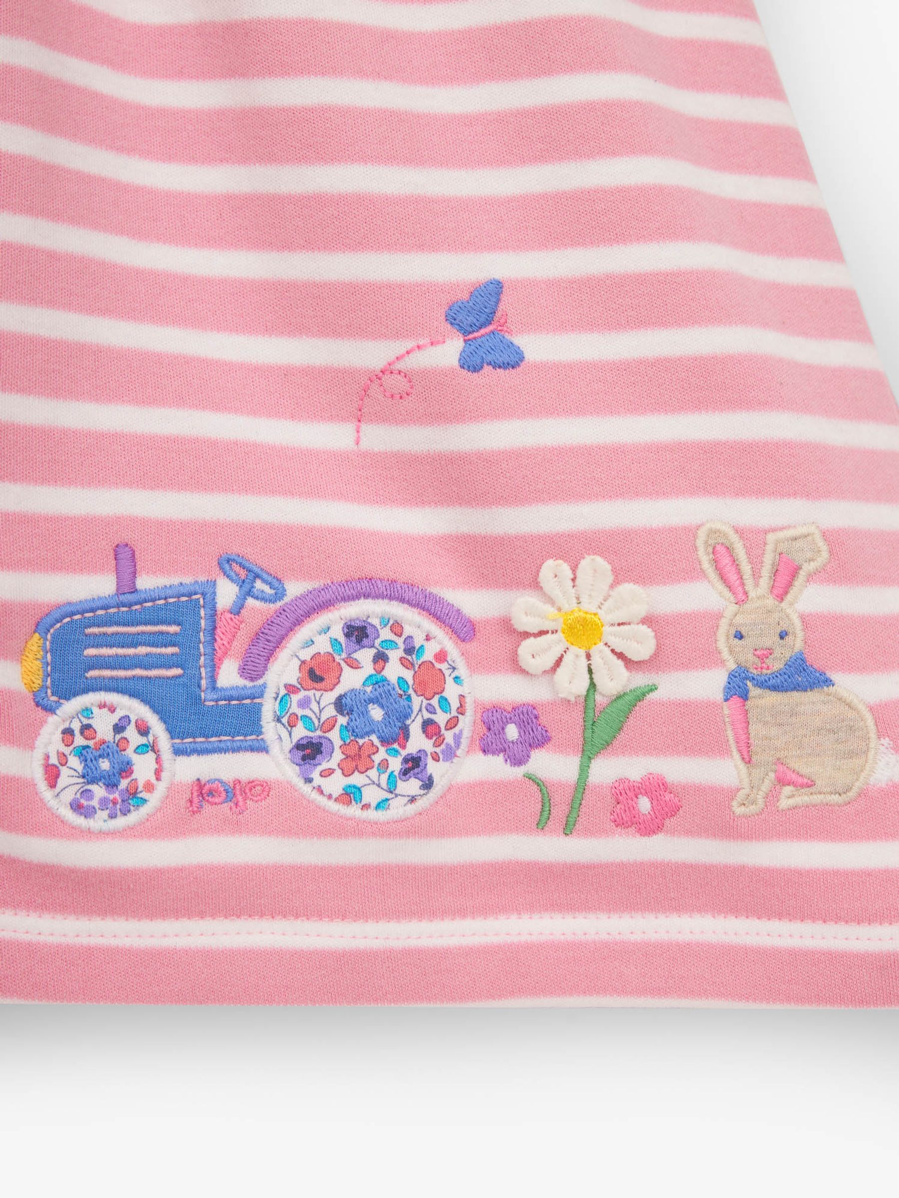 Pink Girls Pretty Tractor Appliqué Dress - Image 2 of 3